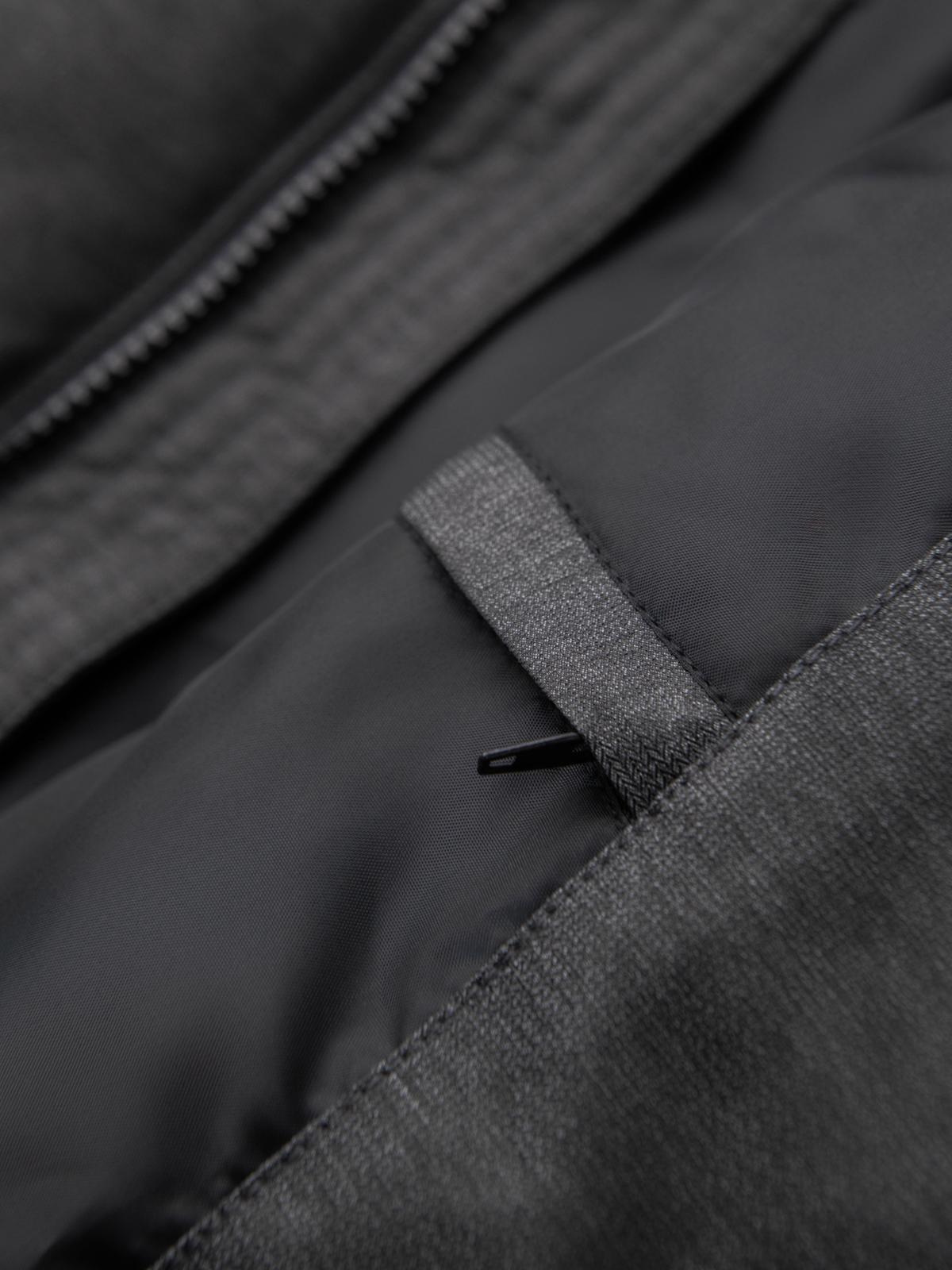 Ombre Men&#039;s long quilted jacket with hood - grey