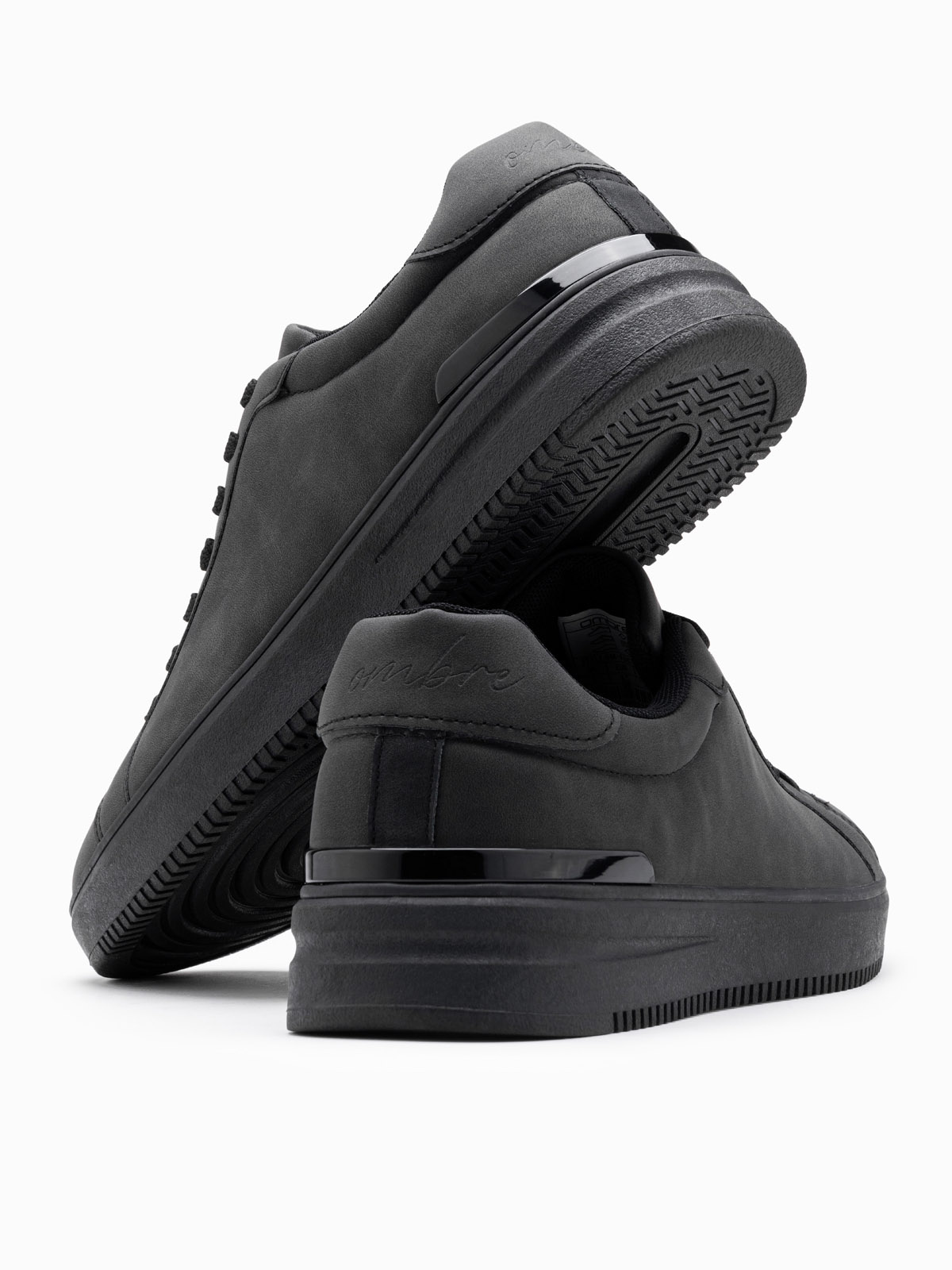 Ombre Casual uniform men&#039;s eco nubuck shoes - black