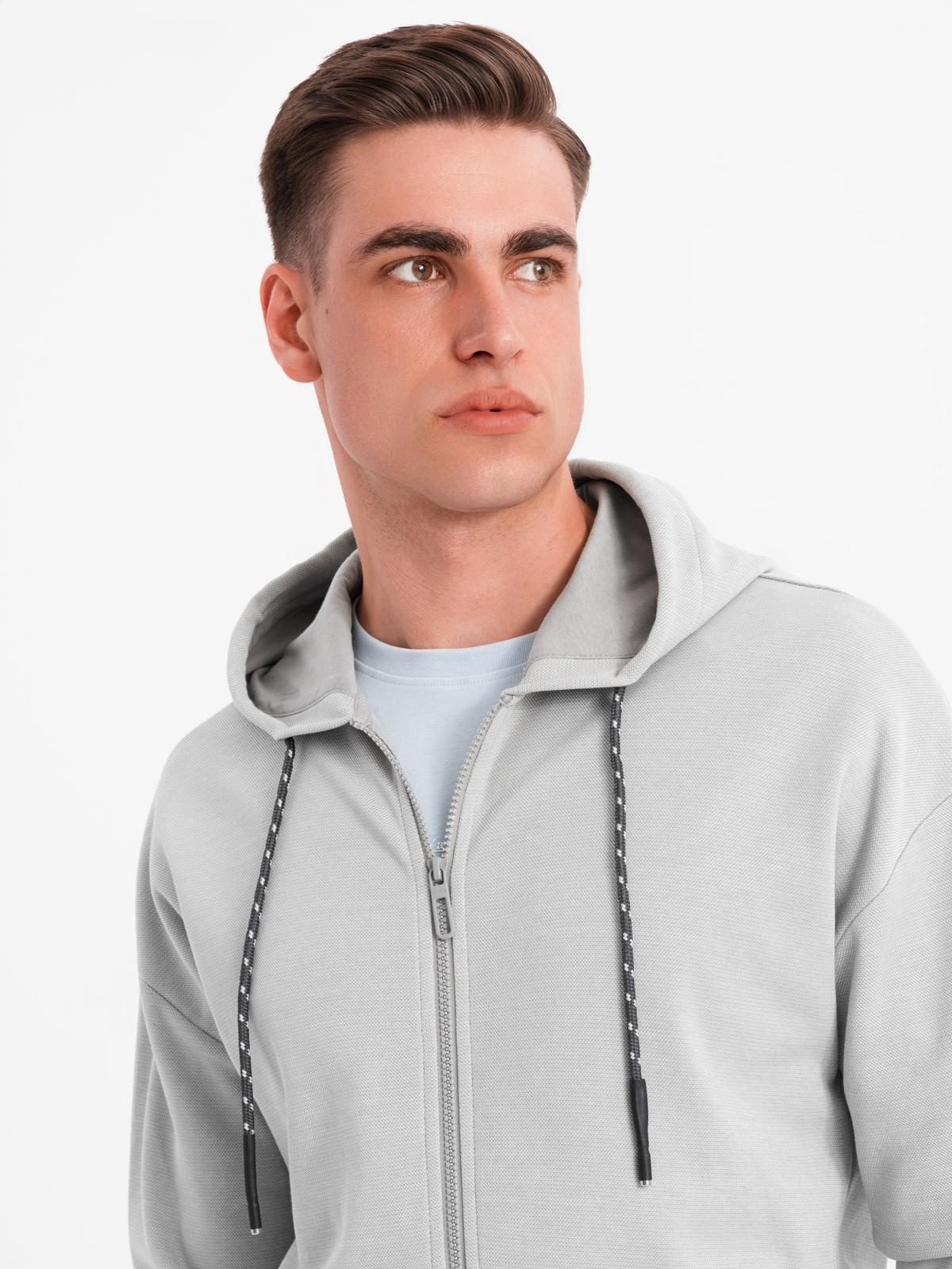 Ombre Men&#039;s softly structured hooded sweatshirt - grey