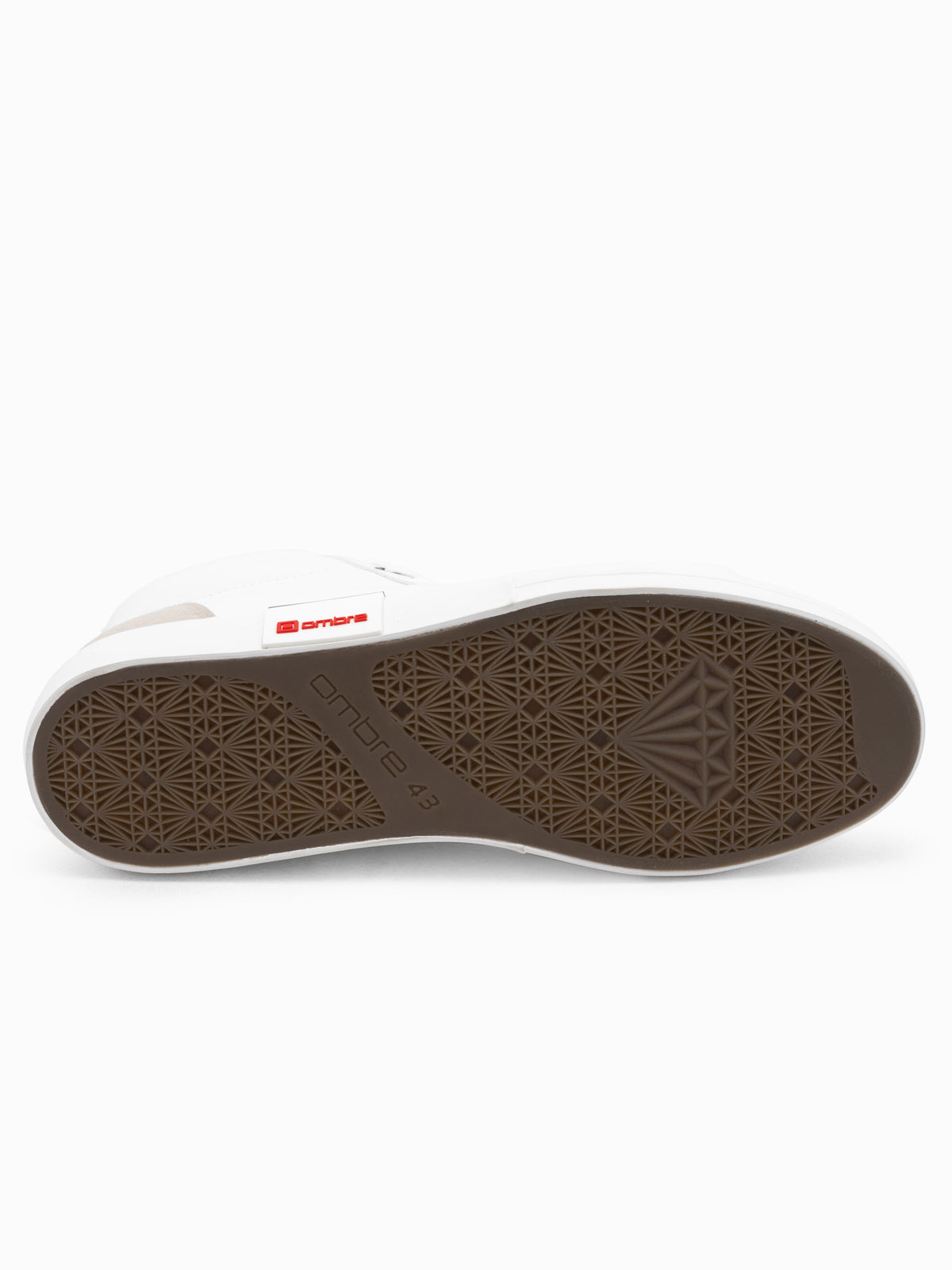 Ombre Men's high classic sneakers with quilted upper - white and beige