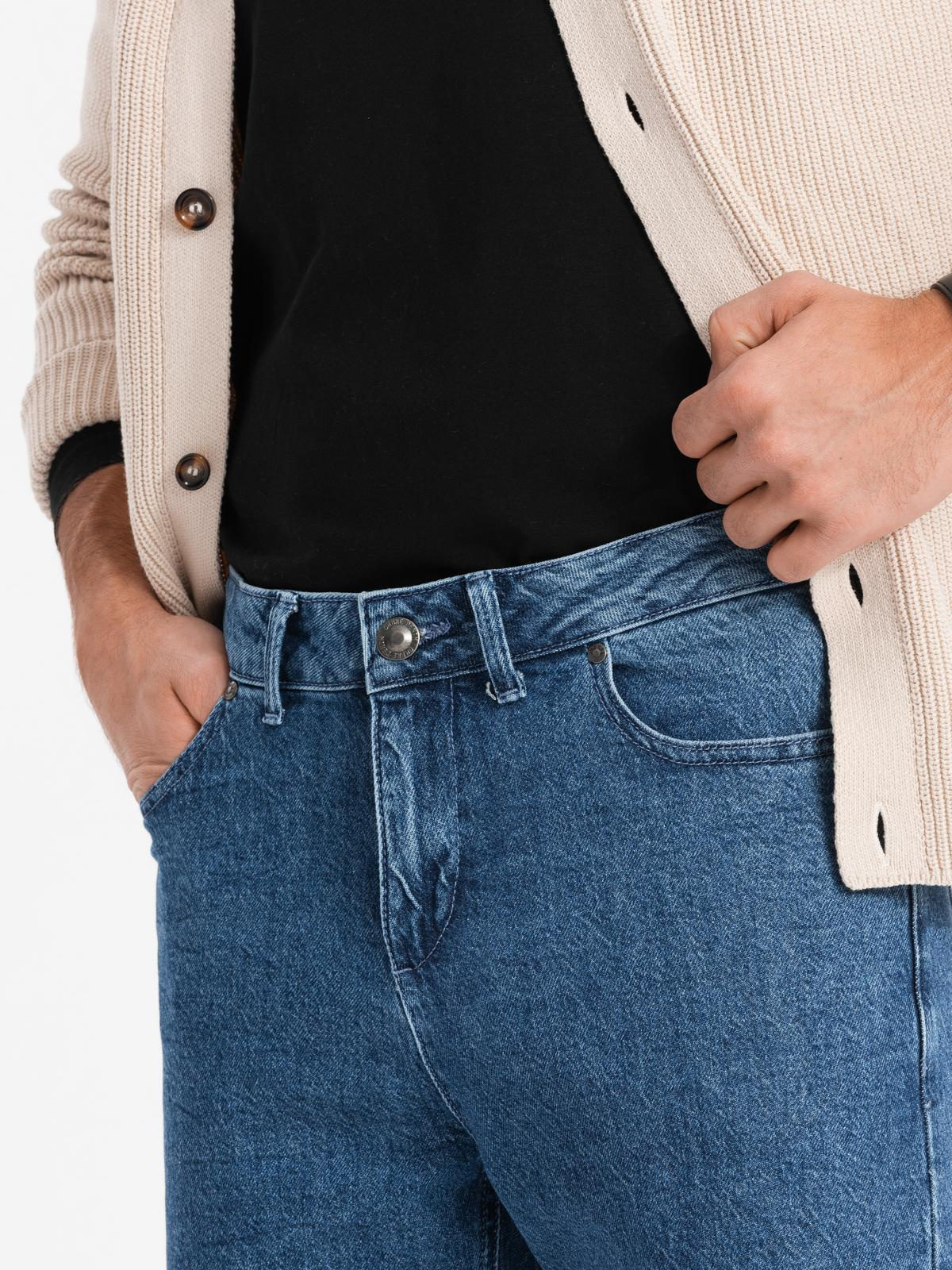 Ombre Marbled men&#039;s denim pants CARROT FIT - dark blue
