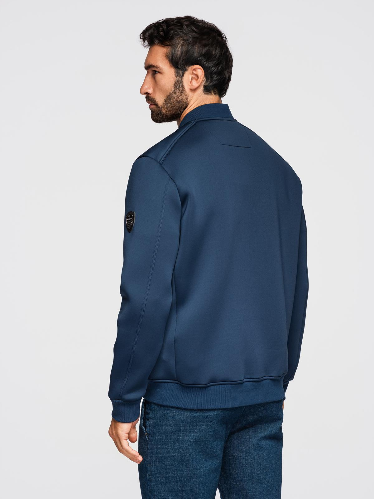 Ombre Men's quilted bomber jacket - navy blue