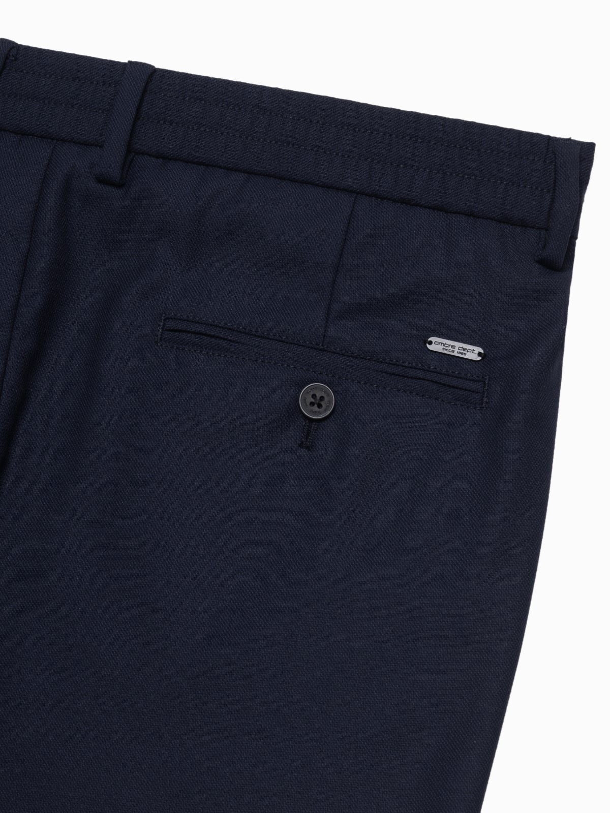 Ombre Men&#039;s chino pants with elastic waistband SLIM FIT - navy blue