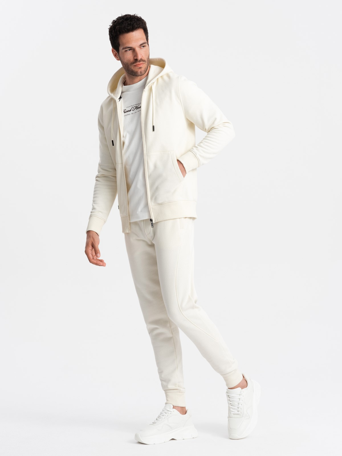 Ombre BASIC men's sweatshirt set unbuttoned sweatshirt + joggers