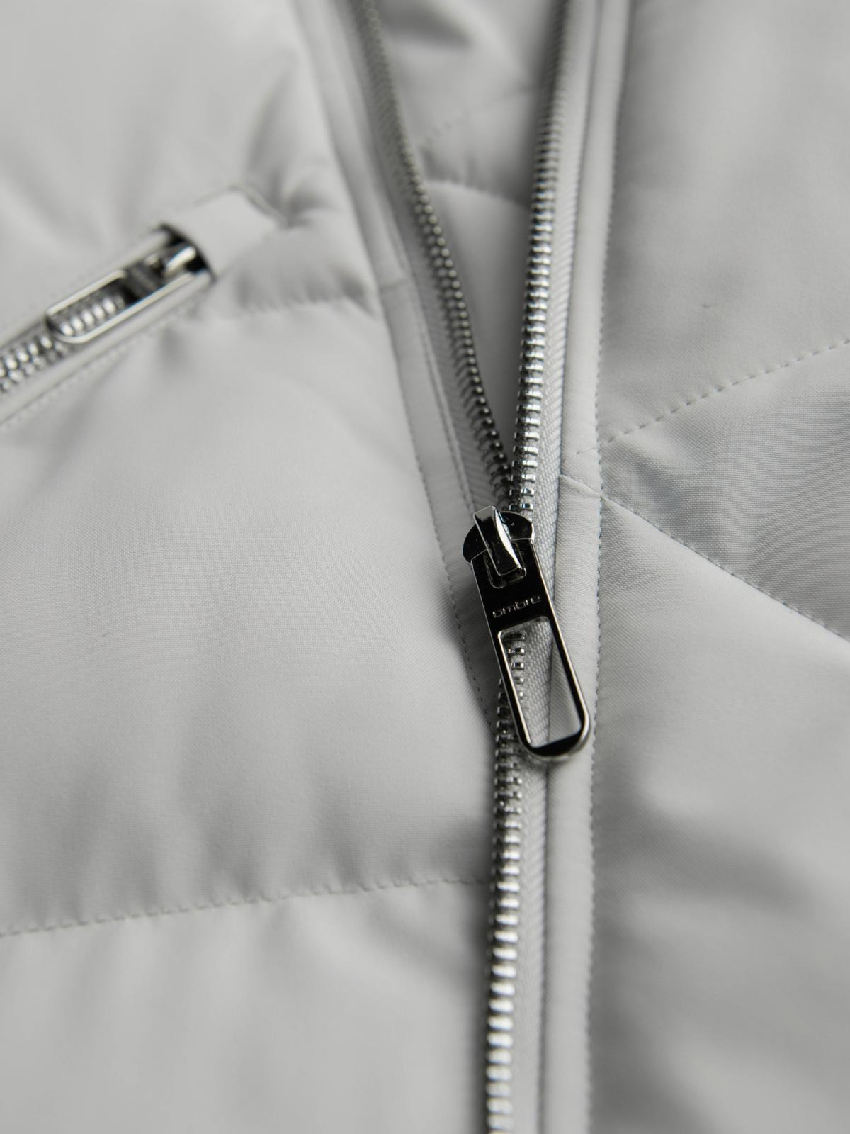 Ombre Men&#039;s quilted jacket with hooded ramonesque cut - light grey