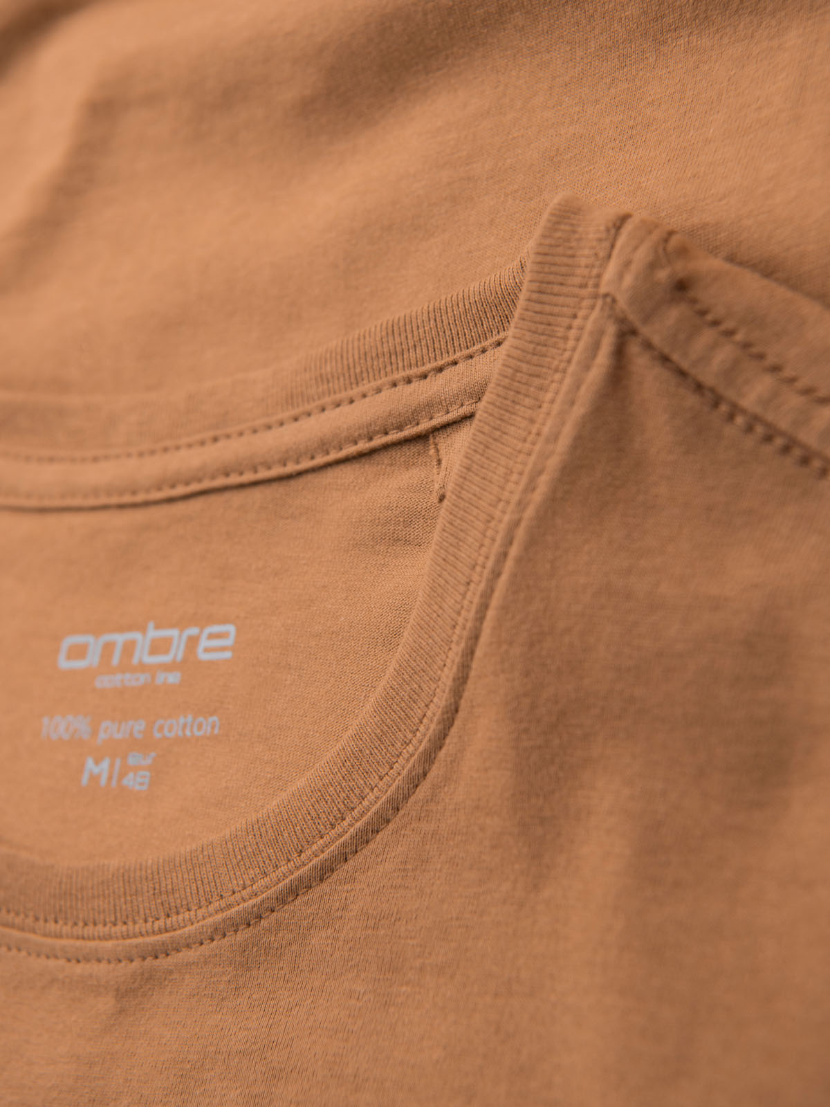 Ombre BASIC men's classic cotton T-shirt - brown