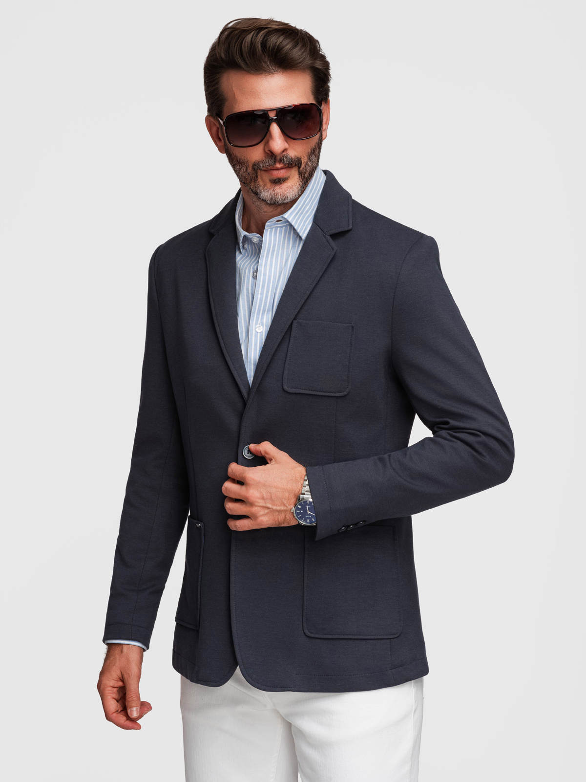 Pánske slim fit sako s jemnou textúrou