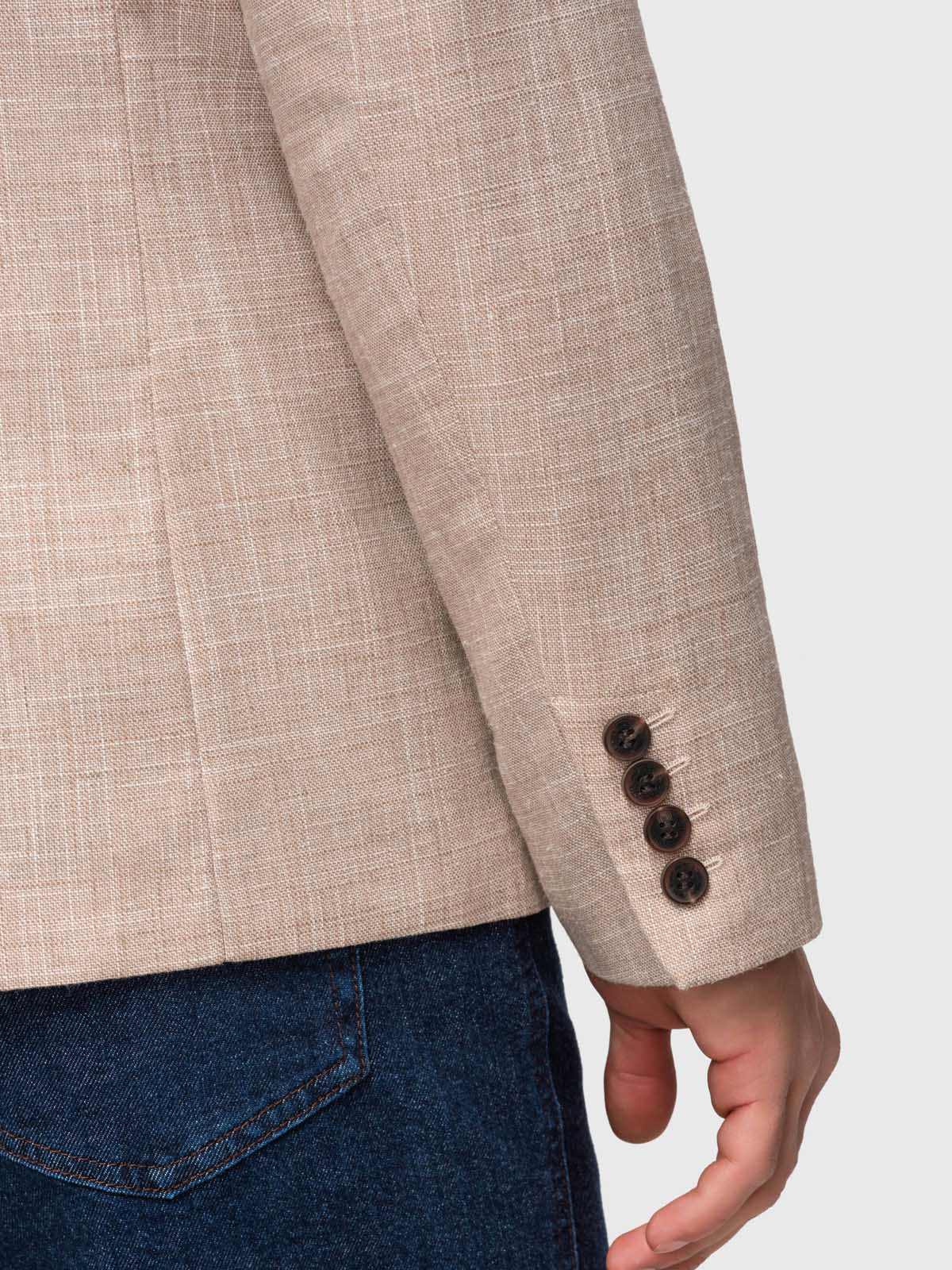 Ombre Men's REGULAR cut jacket with linen - light beige