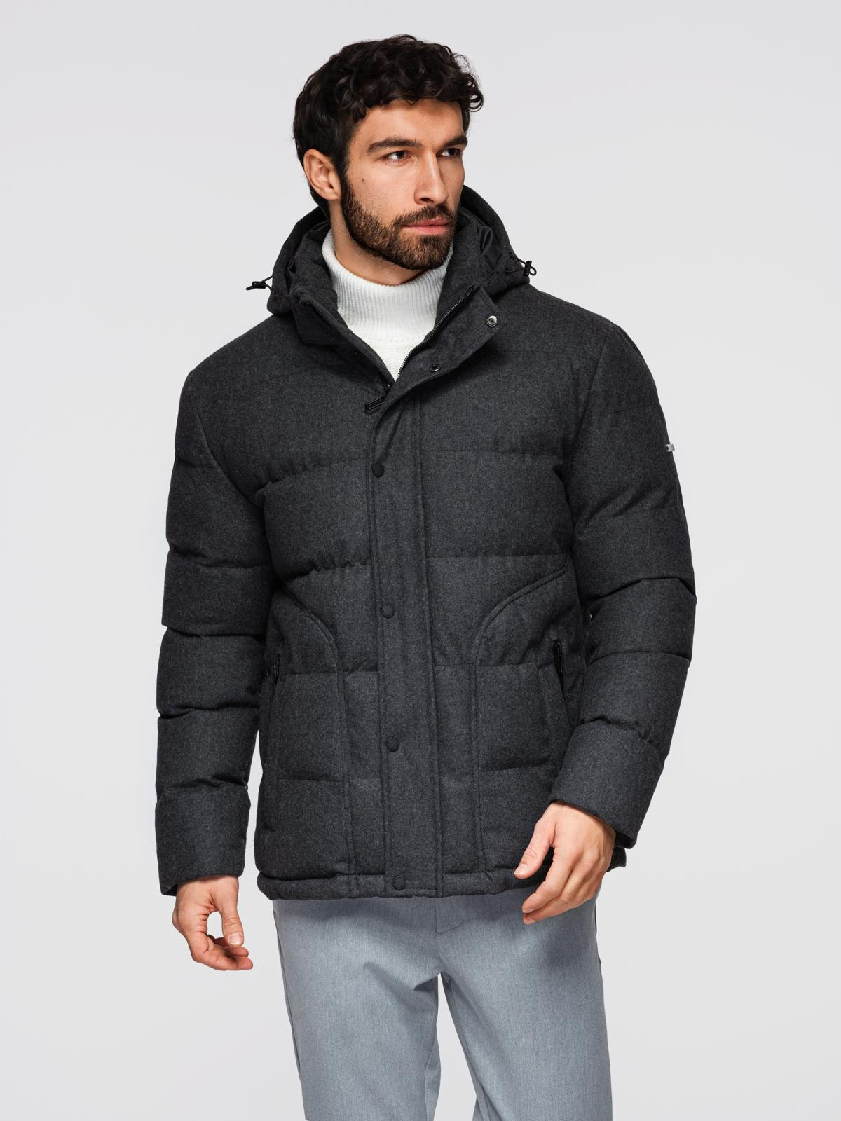 Ombre Men's lightweight jacket with mesh lining and hood - black