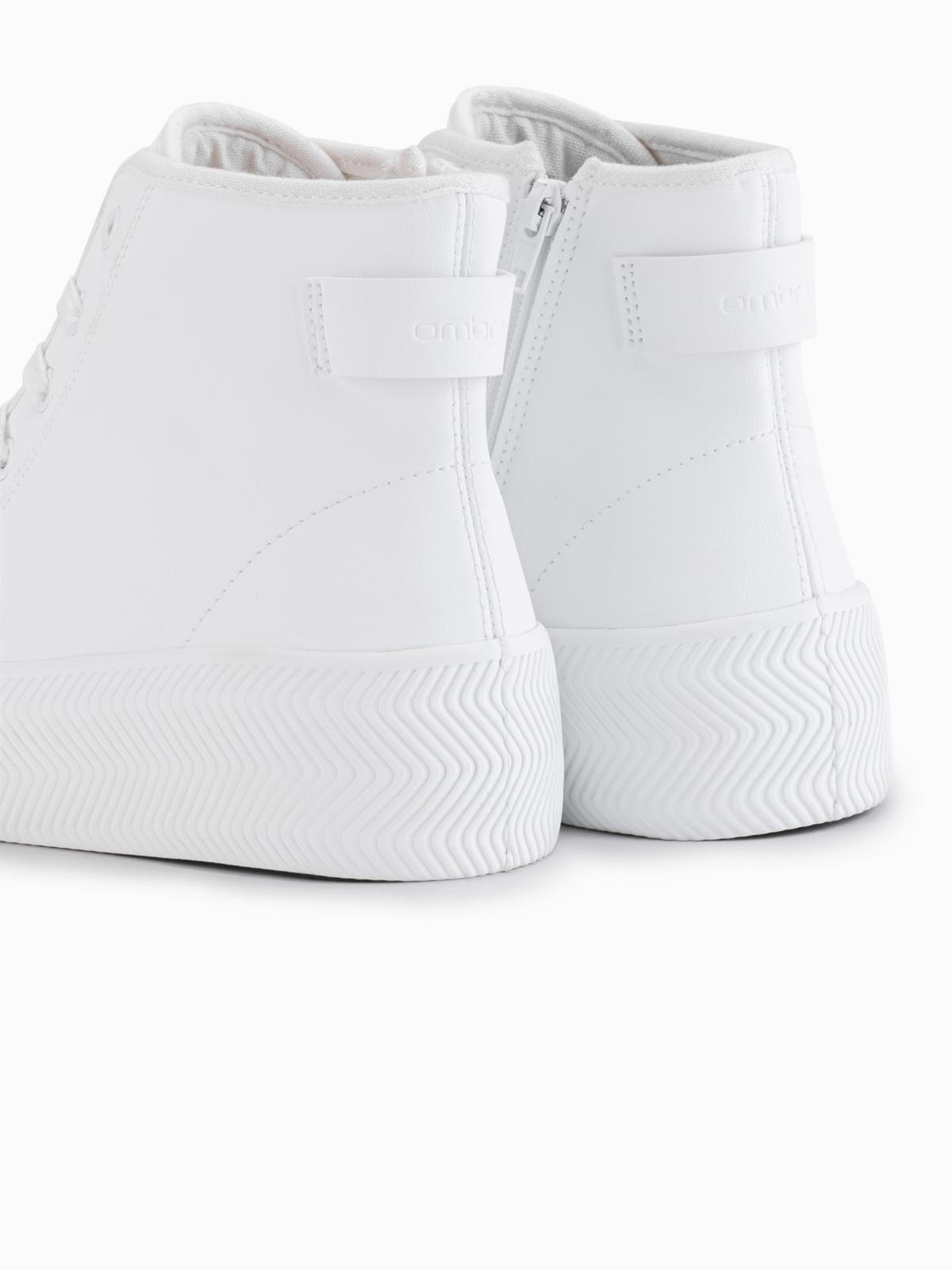 Ombre Men's high-top sneakers with zipper for easy on - white
