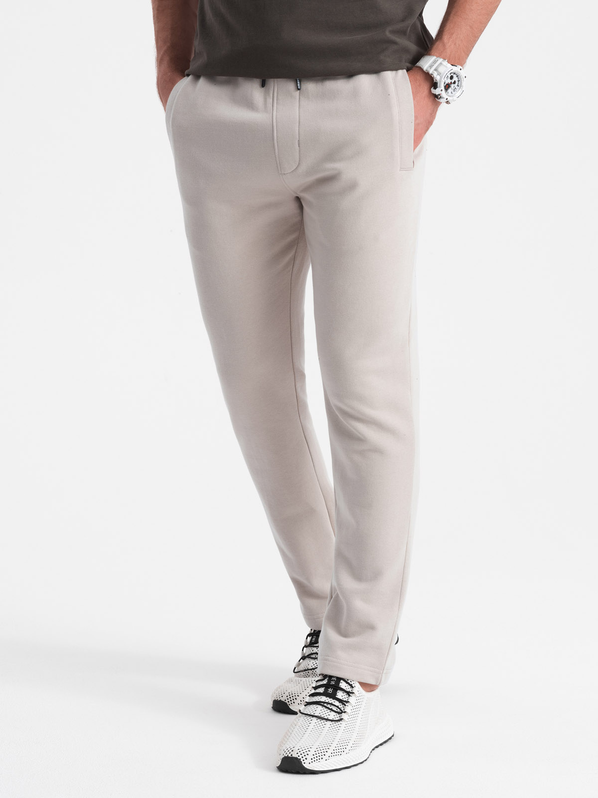 Ombre Men&#039;s sweatpants with unlined leg - light beige