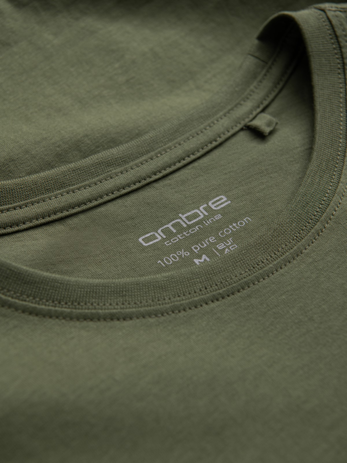 Ombre BASIC men's classic cotton T-shirt - khaki