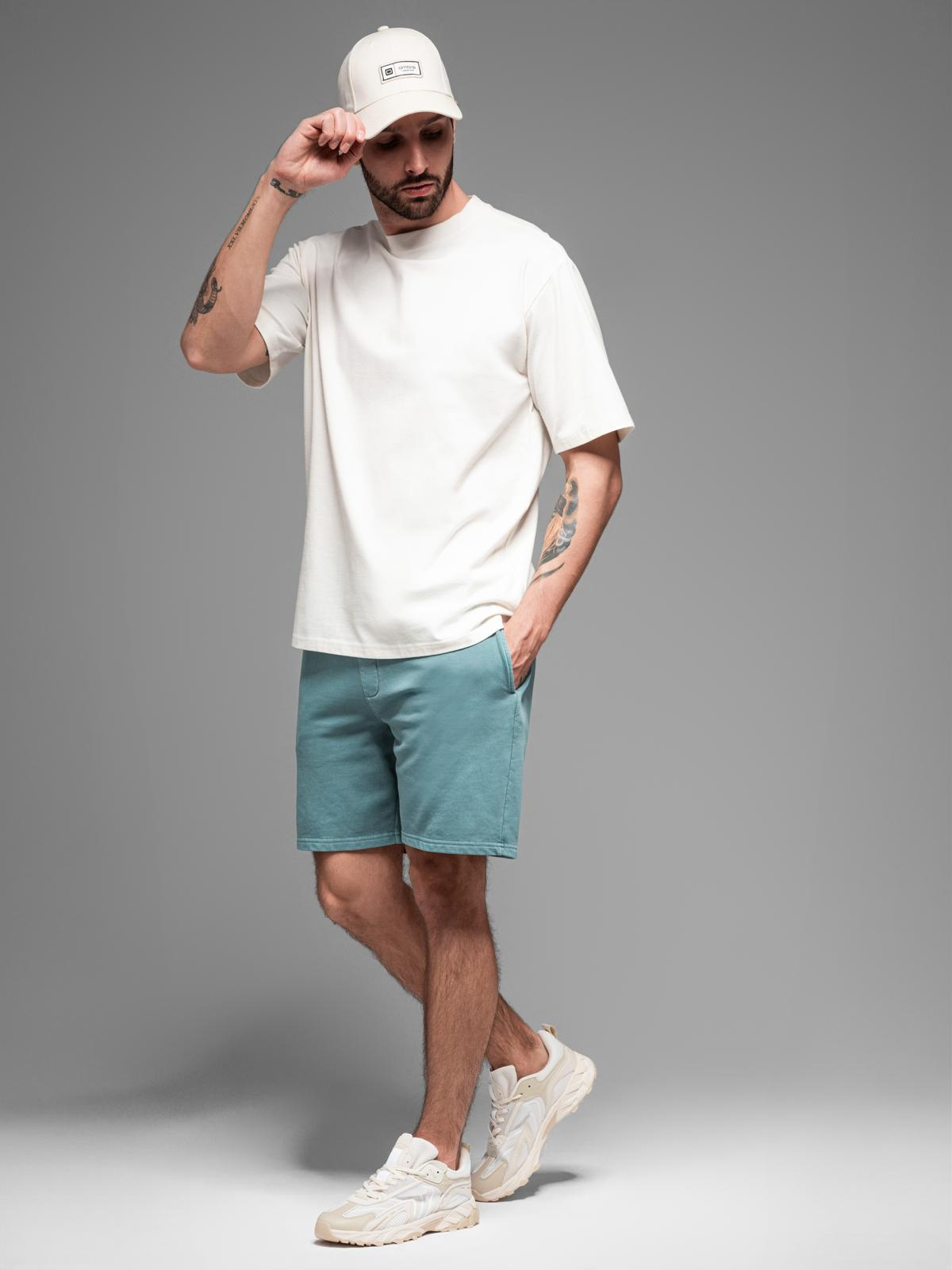 Ombre Men&#039;s RELAXED FIT athleisure style short sweat shorts - turquoise