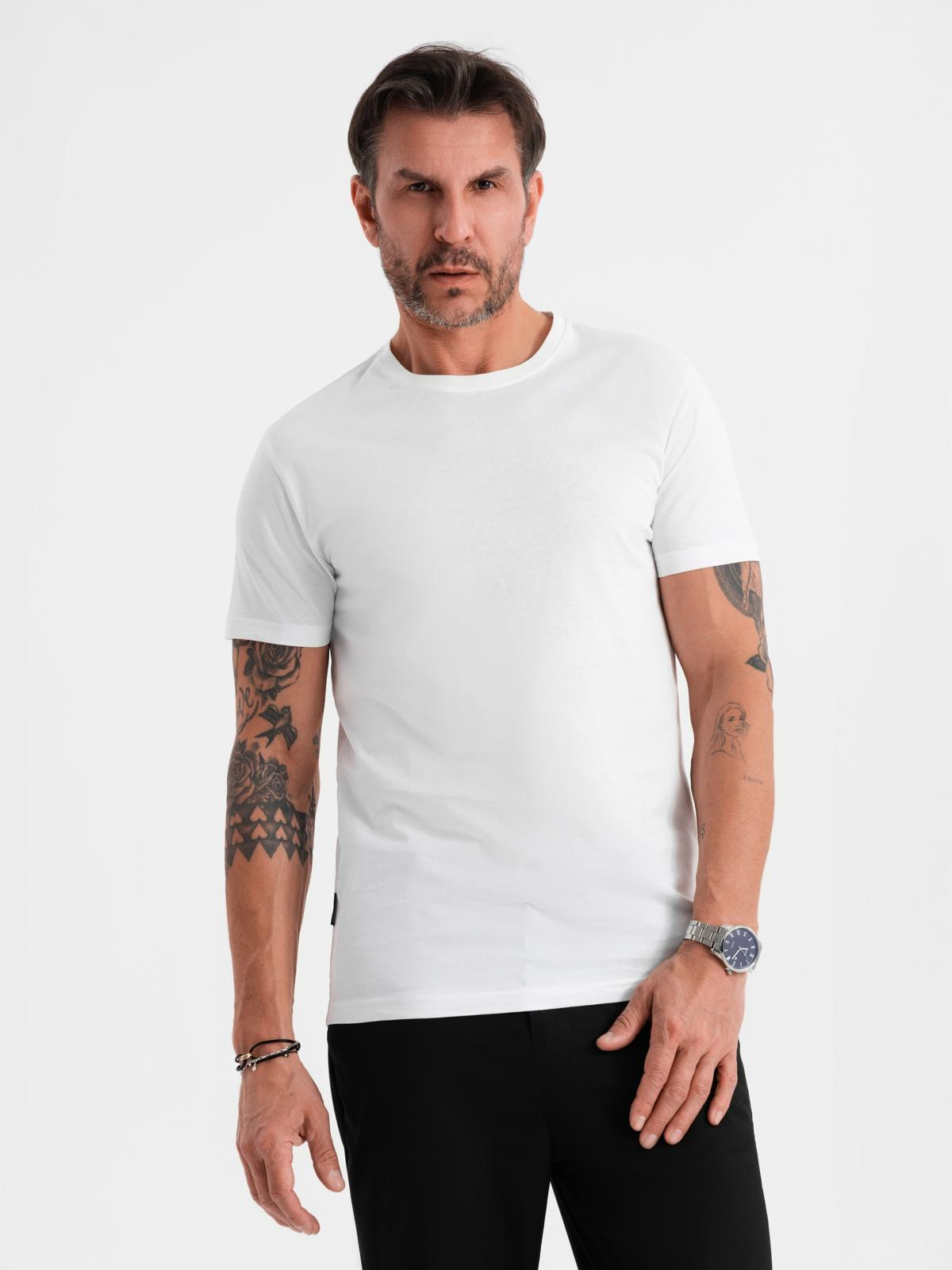 Ombre Mens BASIC classic cotton T-shirt - white