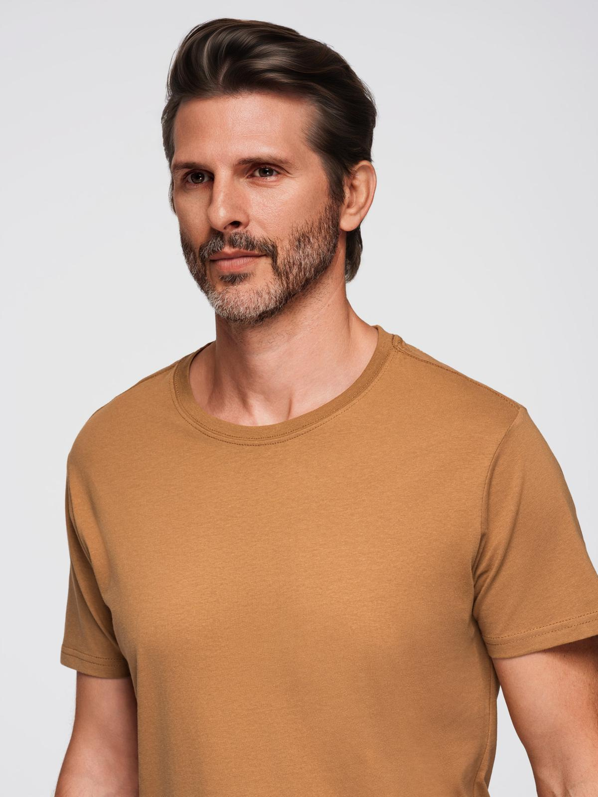 Ombre BASIC men's classic cotton T-shirt - brown