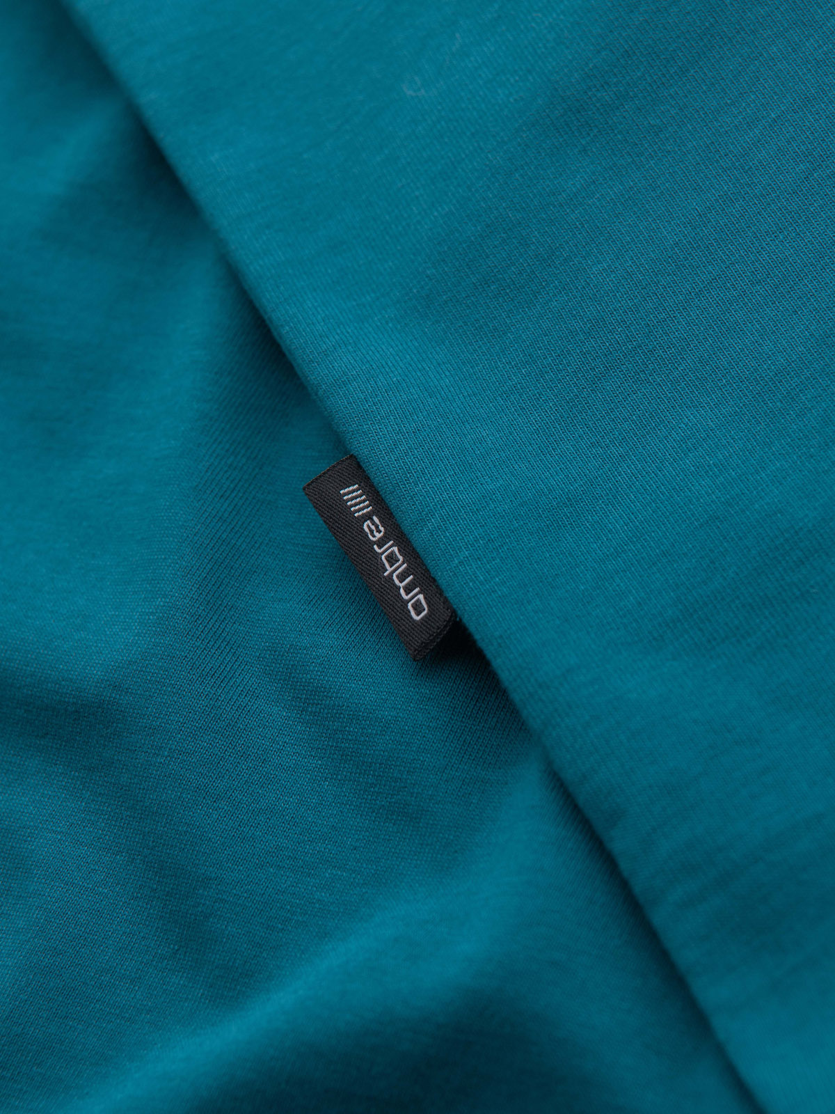 Ombre Men's cotton t-shirt with printed pocket - turquoise