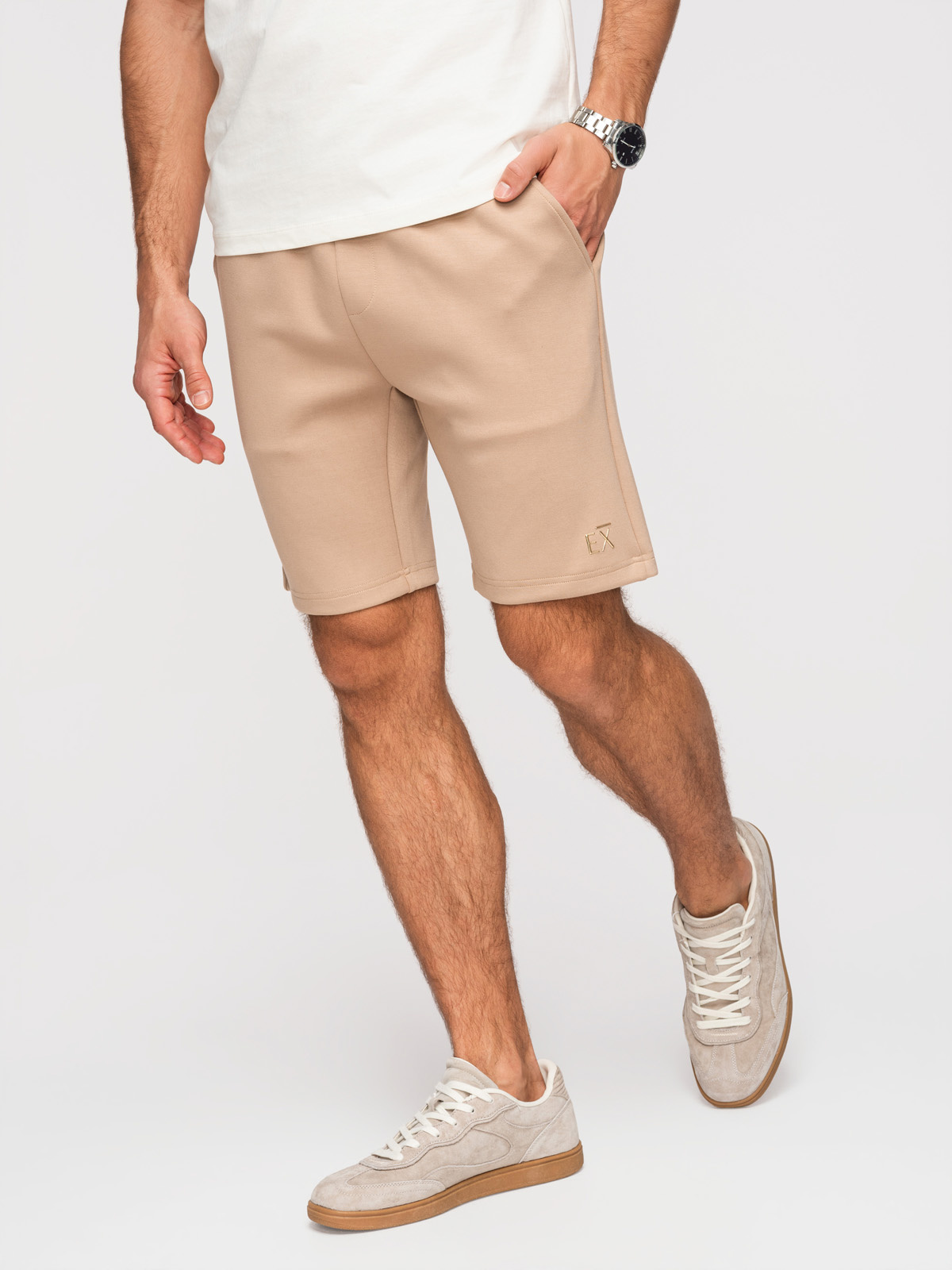Ombre pánske šortky Regular Fit - béžové