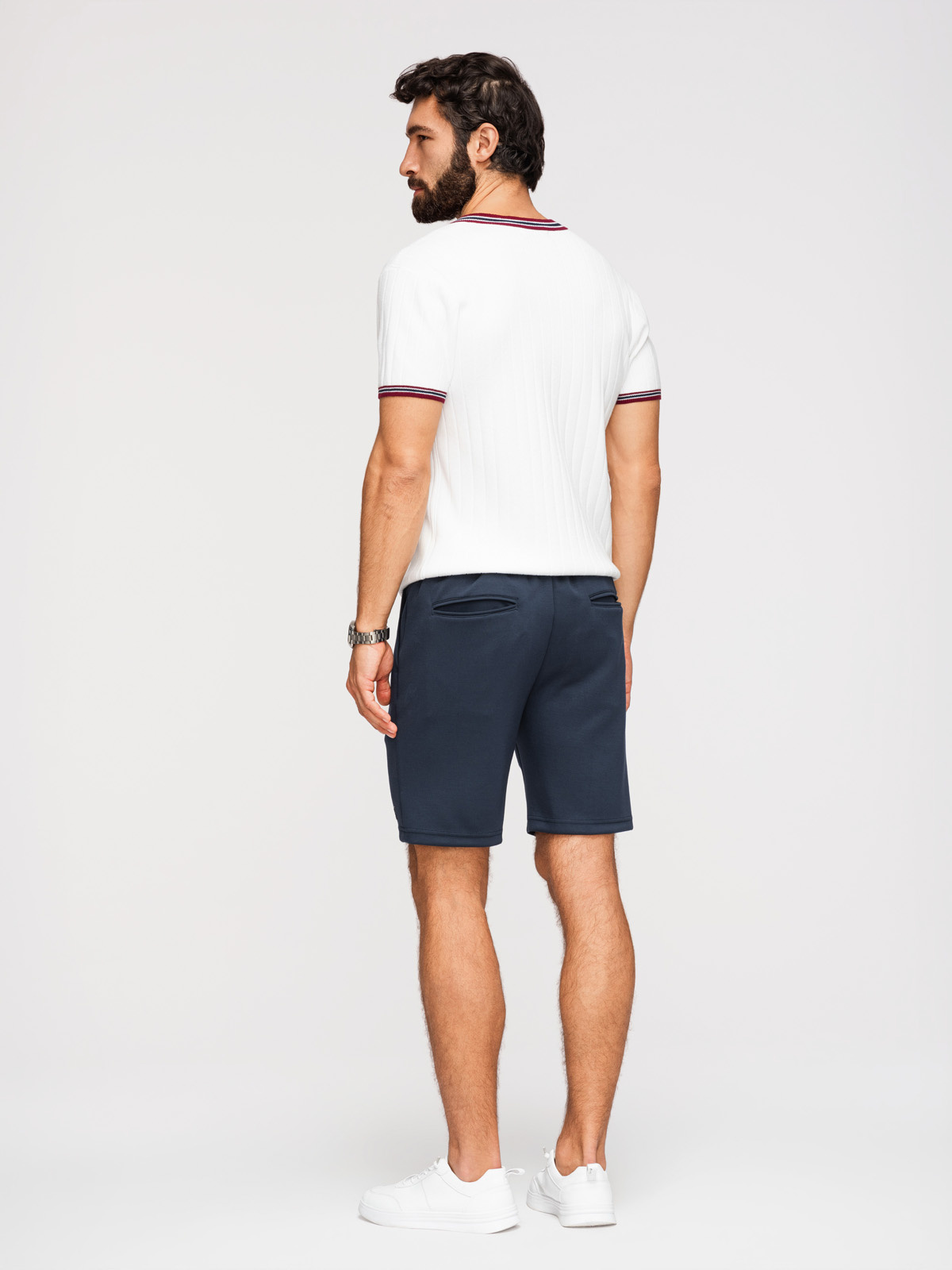 Ombre Pánske regular fit šortky - tmavomodré