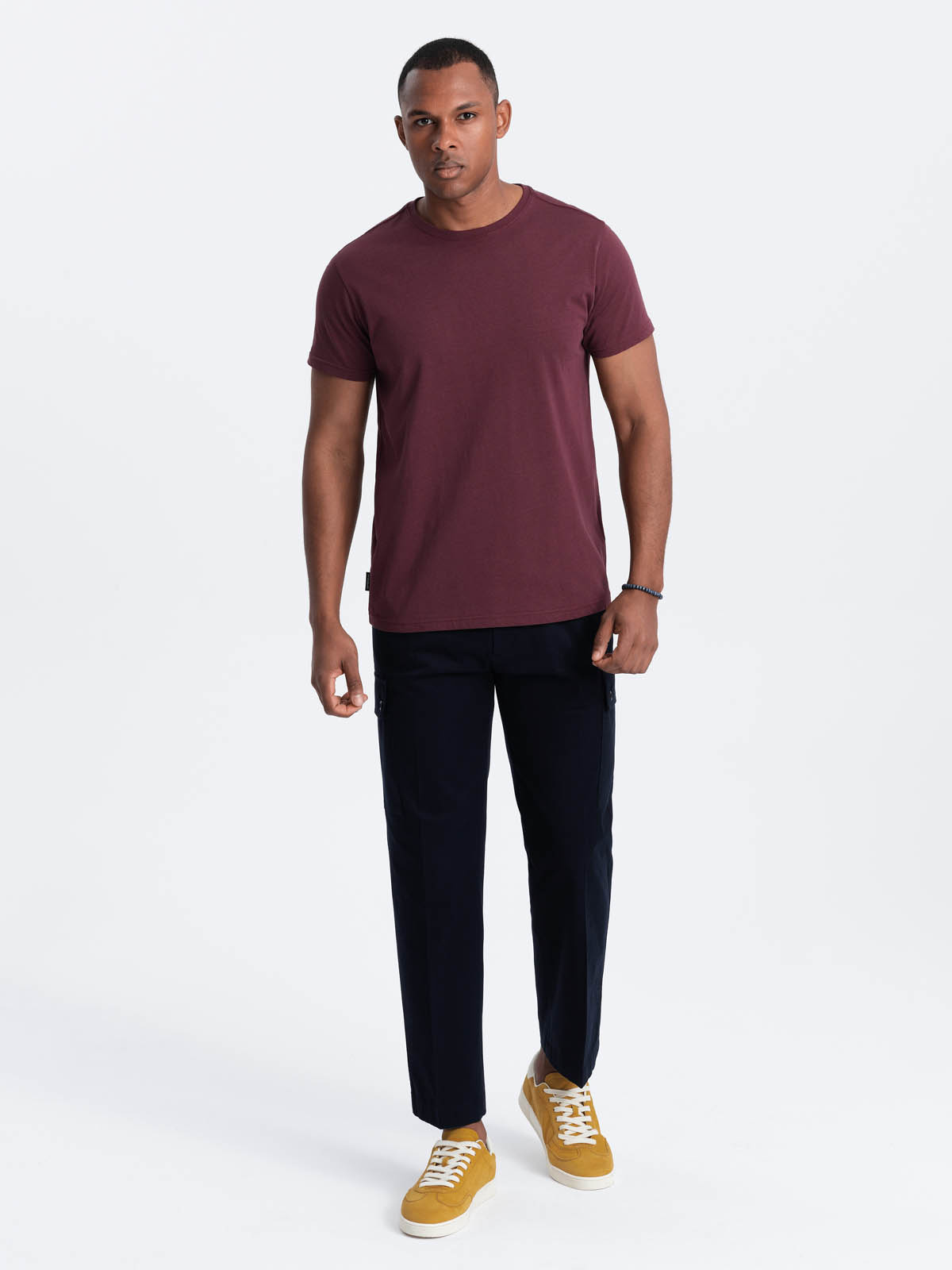 Ombre Classic BASIC men's cotton T-shirt - maroon