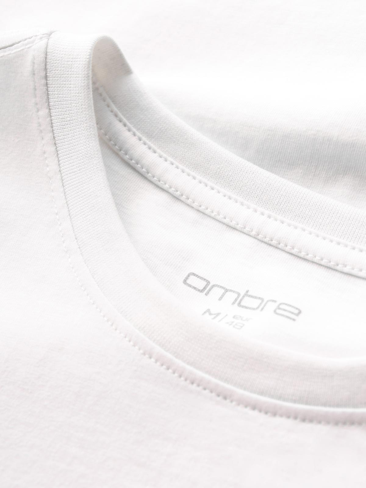 Ombre Men's cotton t-shirt with double printed logo - white