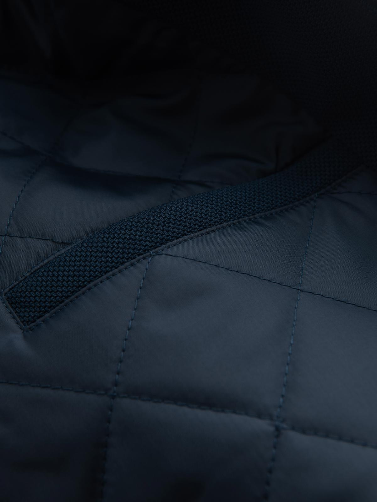 Ombre Men&#039;s biker jacket with collar and pockets - navy blue