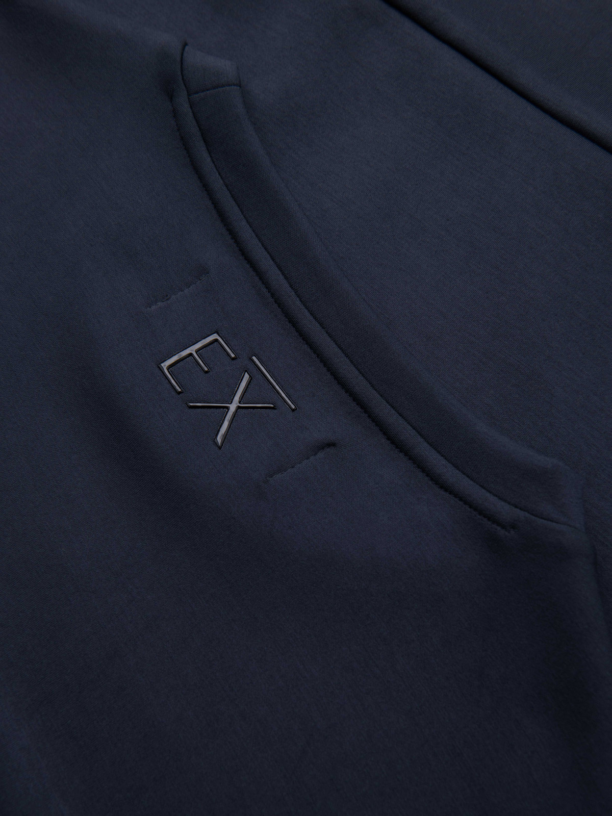 Ombre Men's regular sweatshirt with shiny print on chest - dark blue