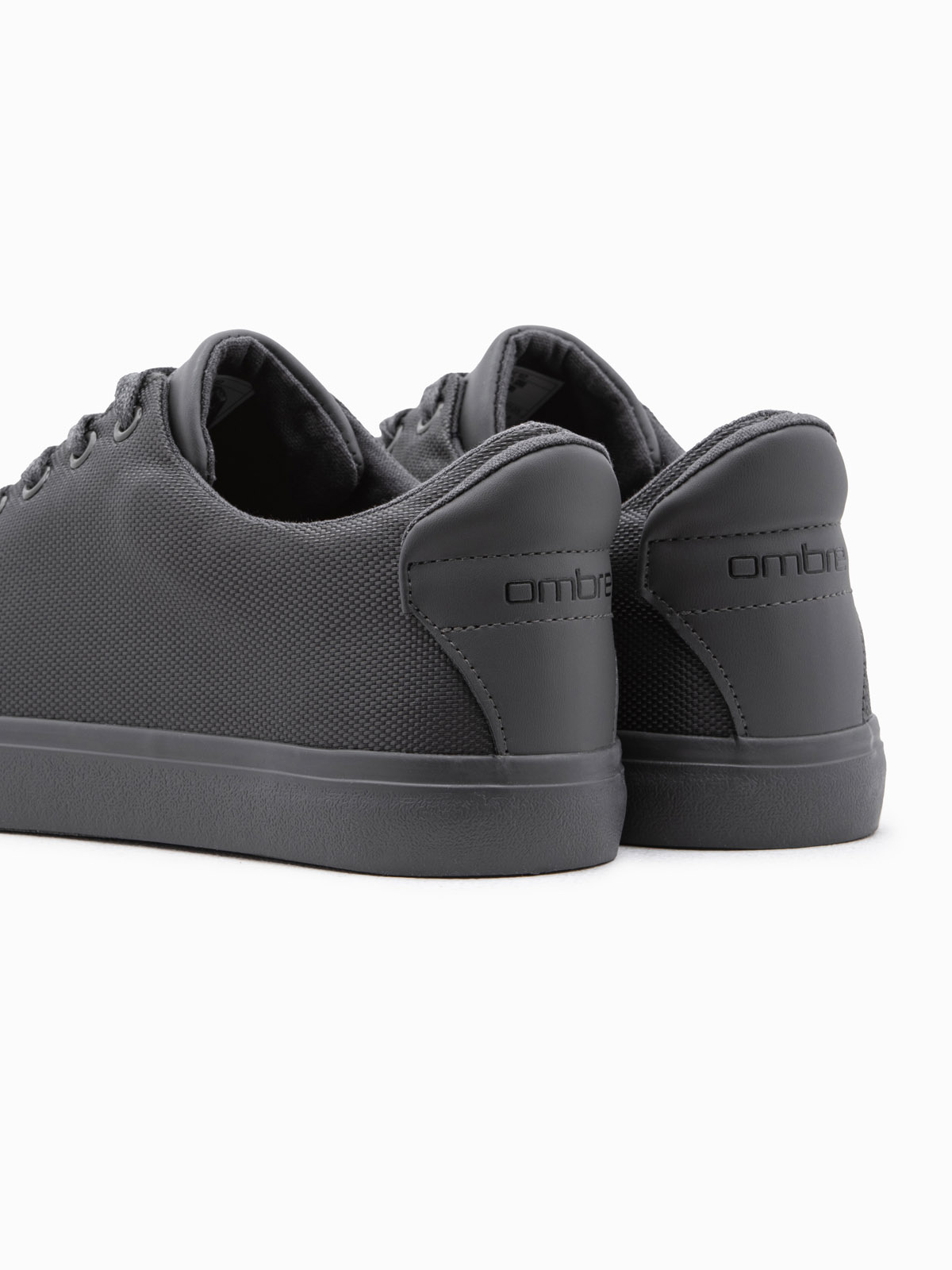 Ombre Casual one-color men&#039;s sneakers with combined materials - gray