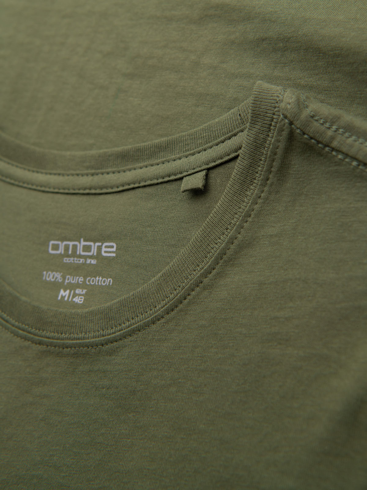 Ombre BASIC men's classic cotton T-shirt - khaki