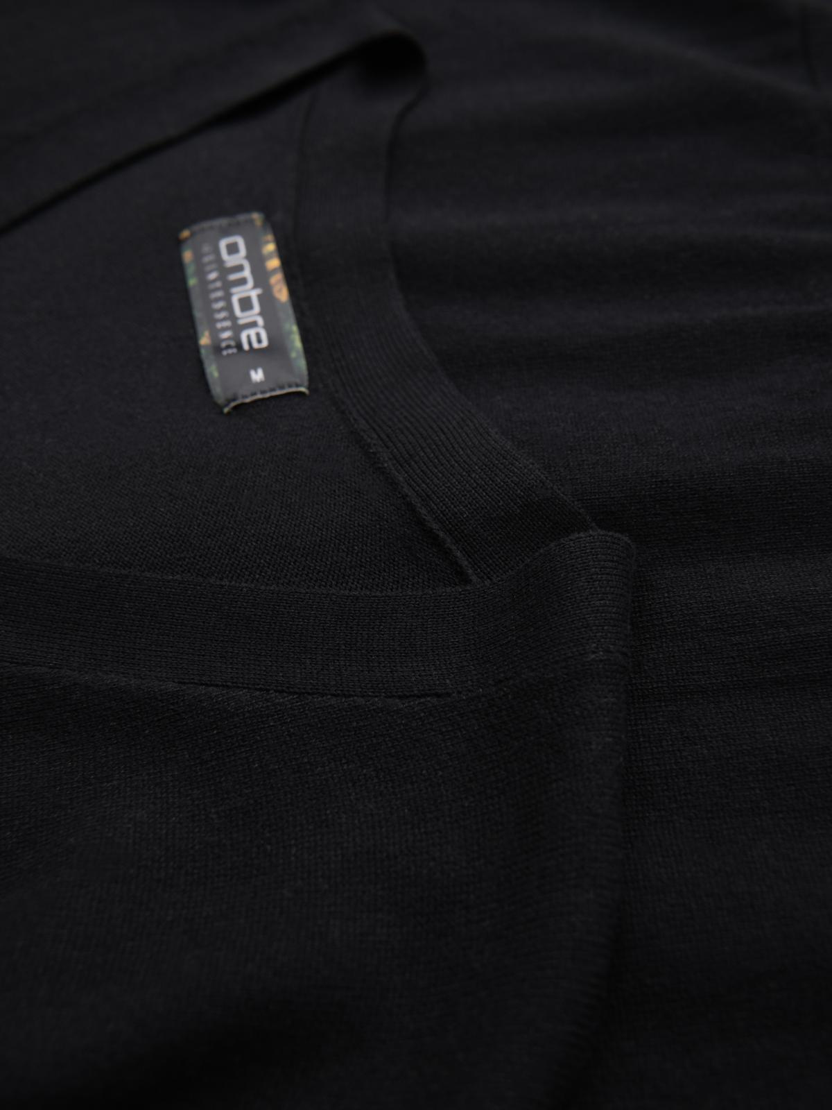 Ombre Monochrome knitted men's viscose cardigan - black