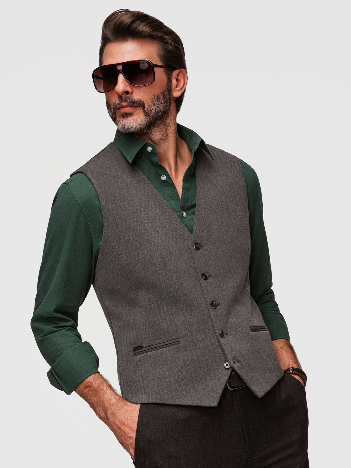 Rafinată pentru bărbați vestă Ombre pentru fiecare sezon