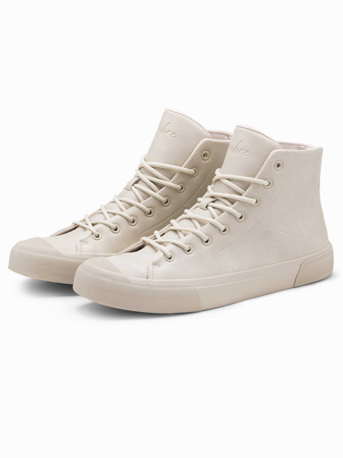 Ombre Men's High-top Sneakers Shoes With Rubber Toe - Cream