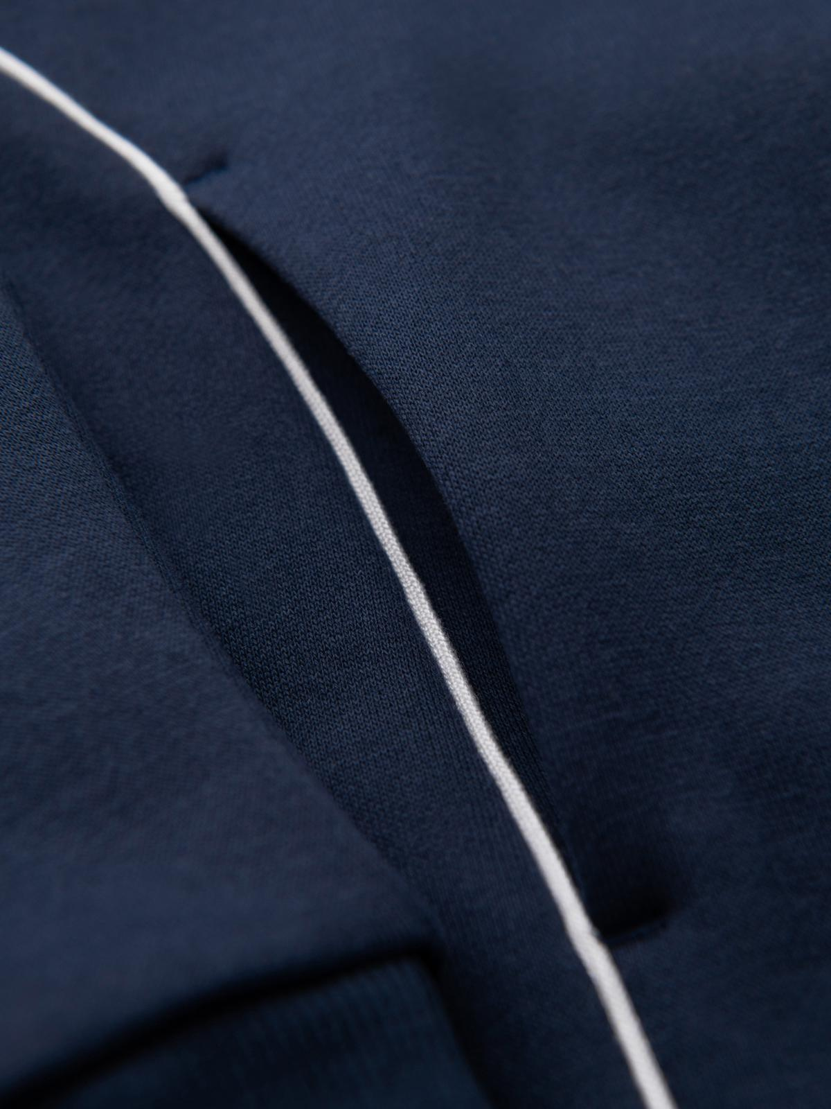 Ombre Men's sweatshirt with contrast stitching and hood - navy blue