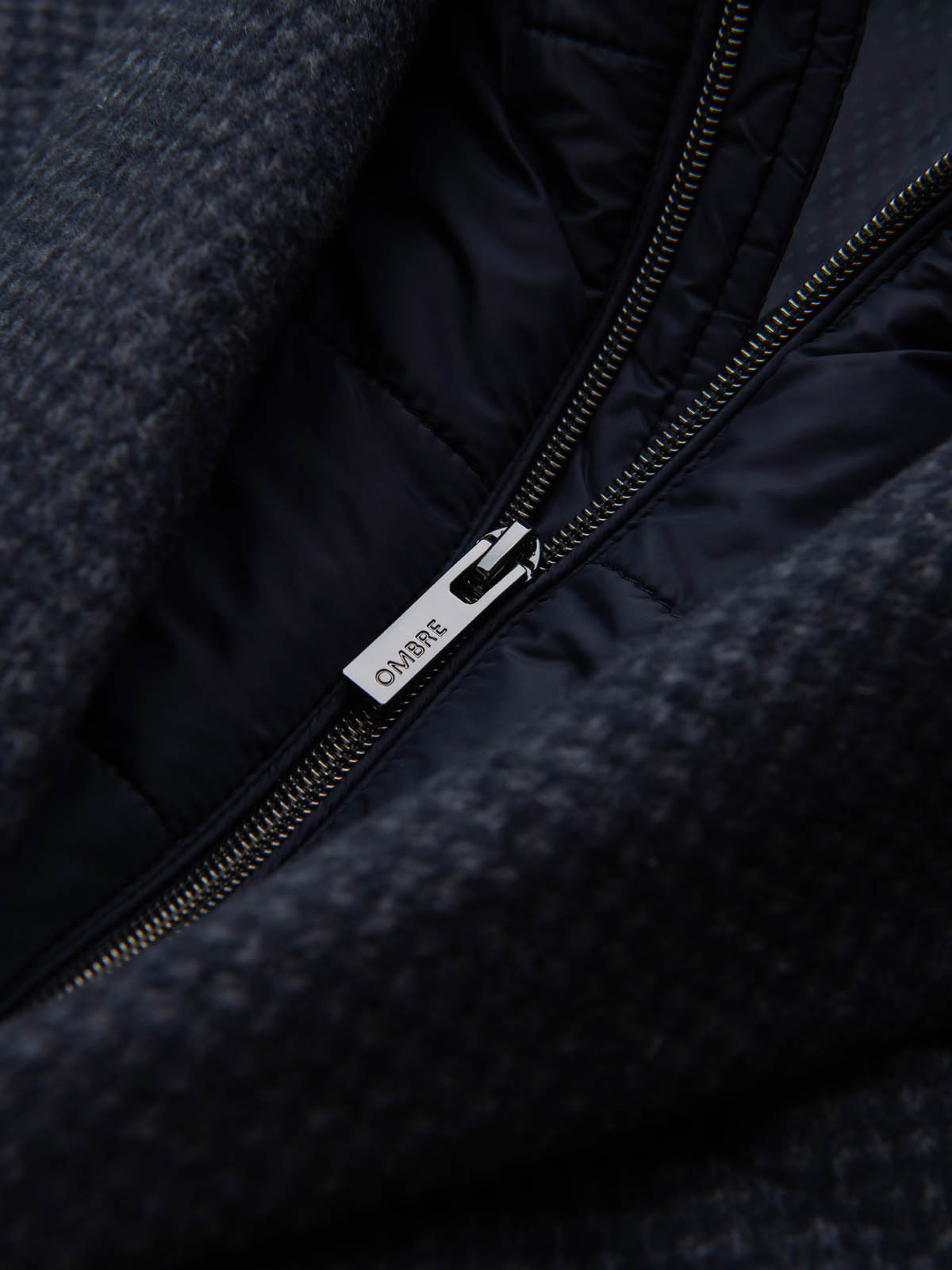 Ombre Unzipped men&#039;s wool coat - navy blue