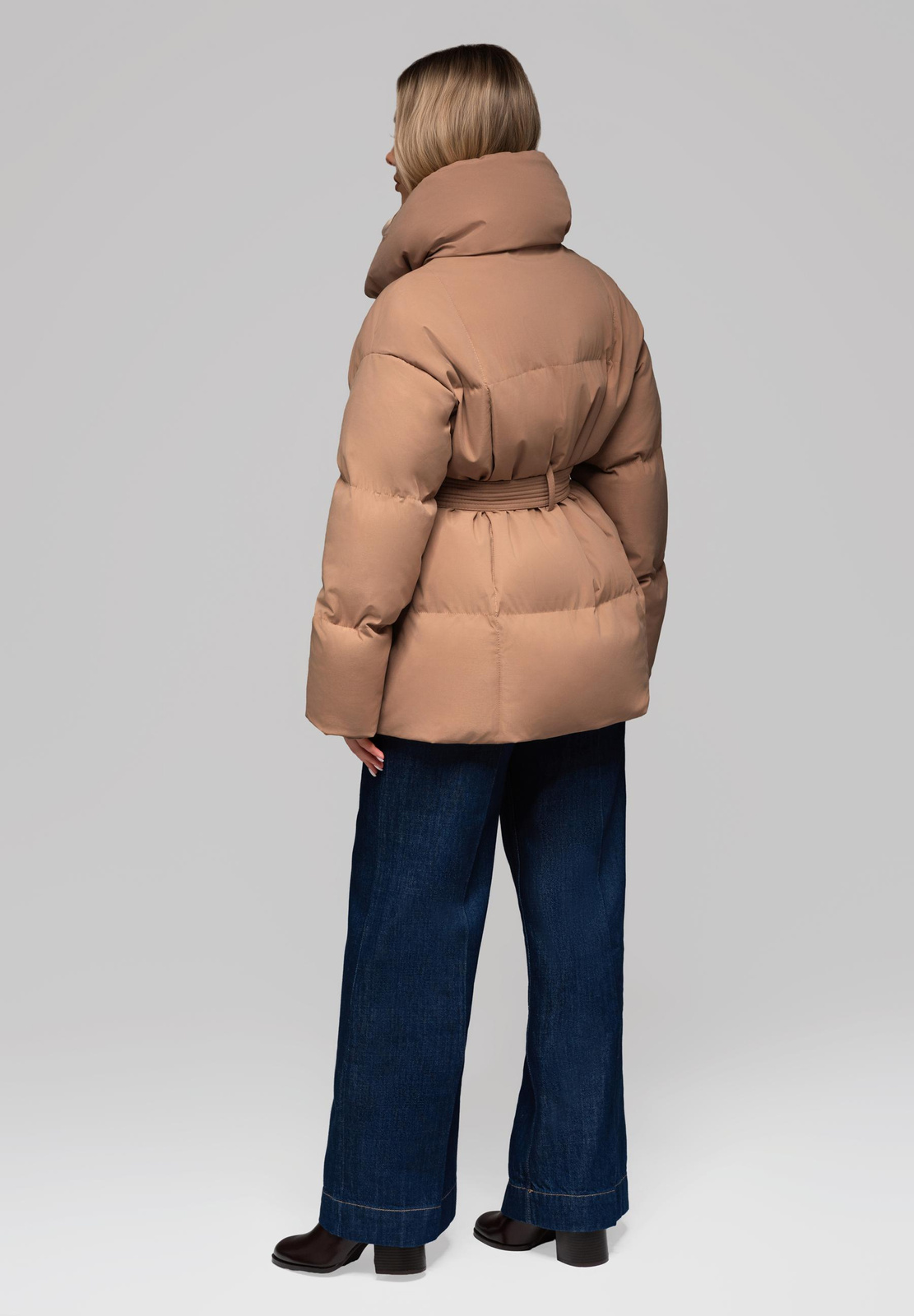 Edoti Women's quilted jacket with belt and collar OW-JAHP-0106 v3