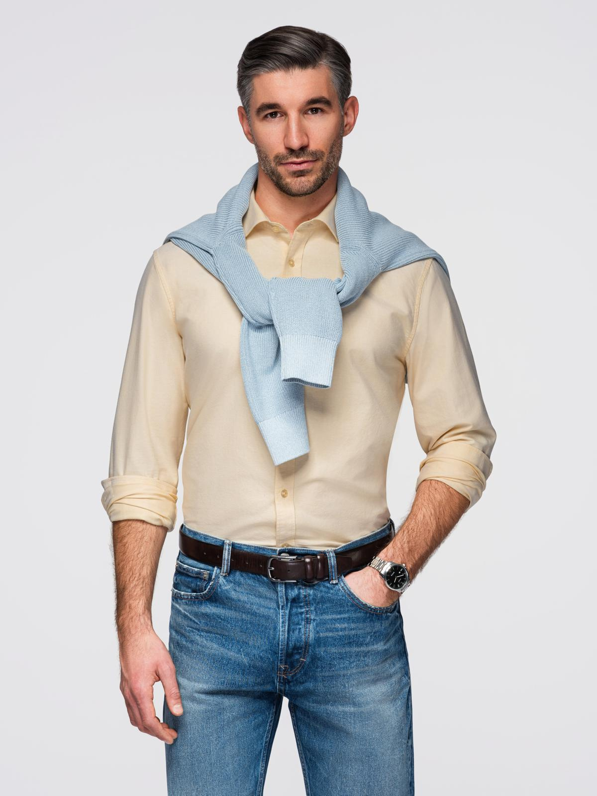 Ombre Pastel cotton men&#039;s oxford shirt - bright yellow