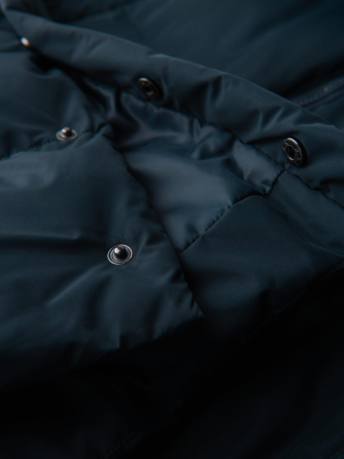 Ombre Classic men&#039;s long hooded jacket - navy blue