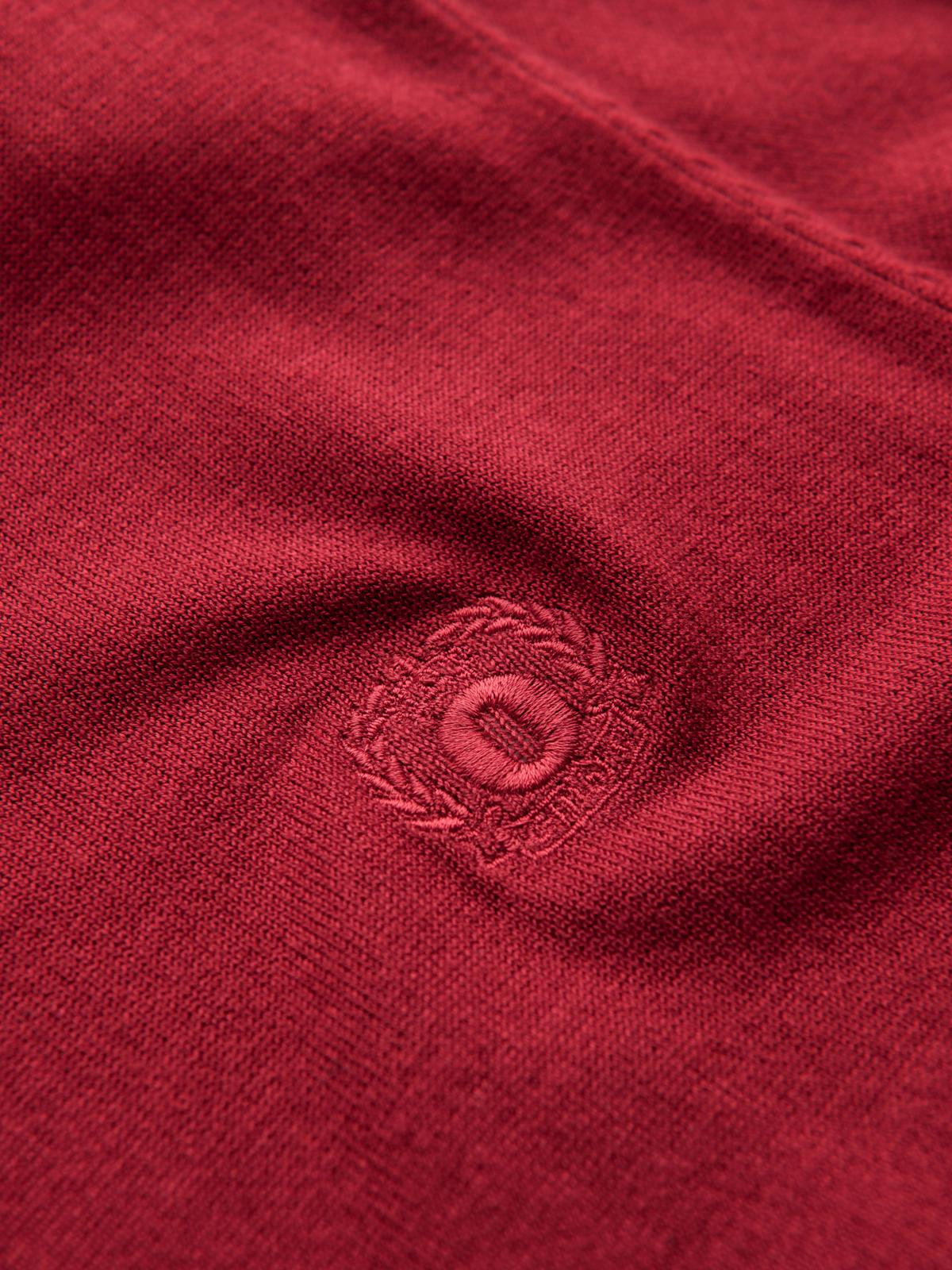 Ombre Men's elegant V-neck BASIC sweater with viscose - red
