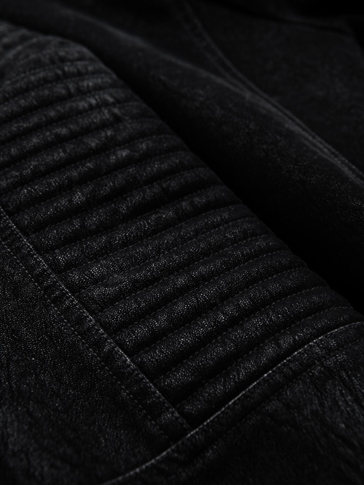 Ombre Stylish men&#039;s eco leather biker jacket with collar