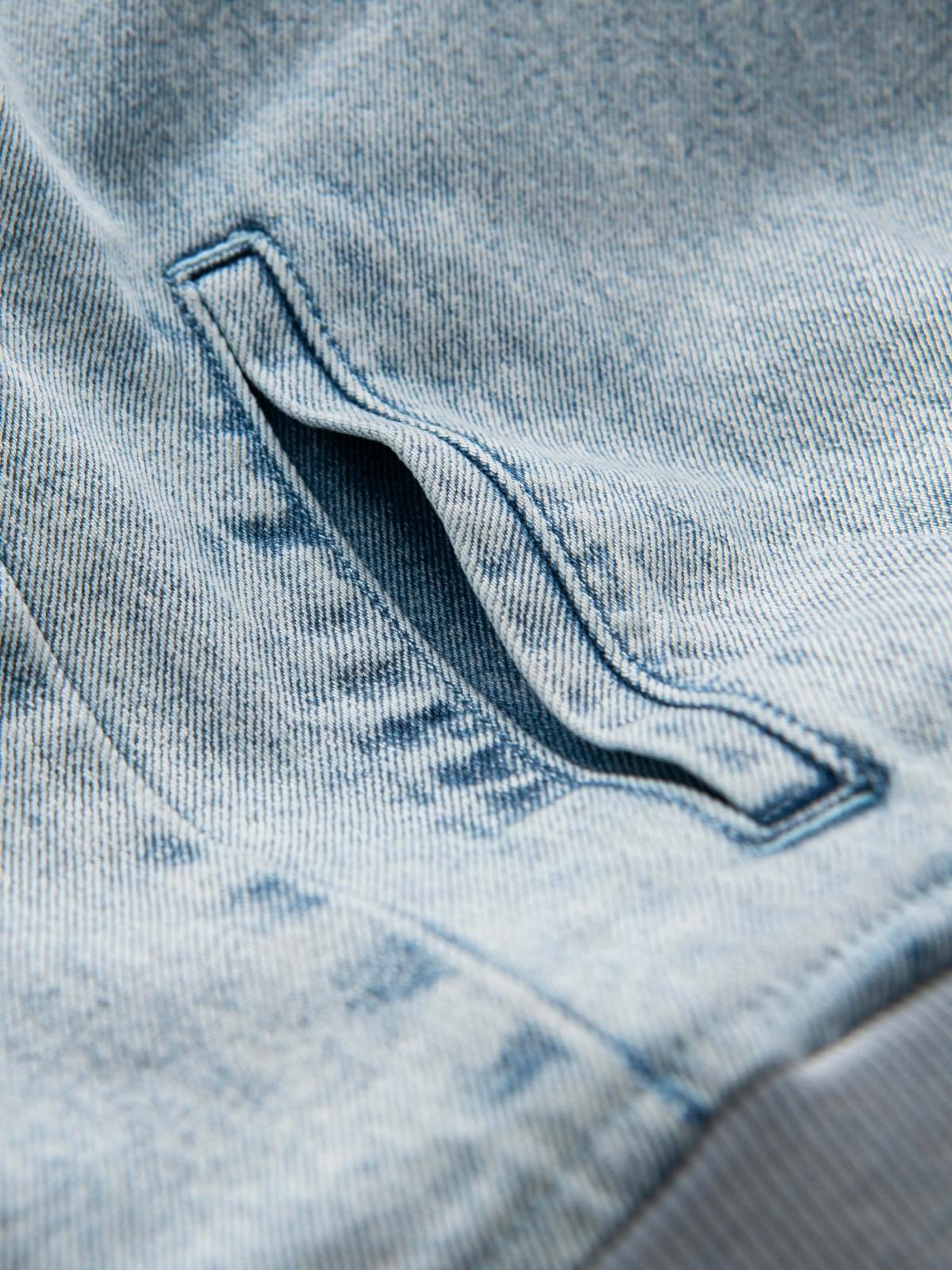 Ombre Men&#039;s denim bomber jacket with stone wash effect - light blue