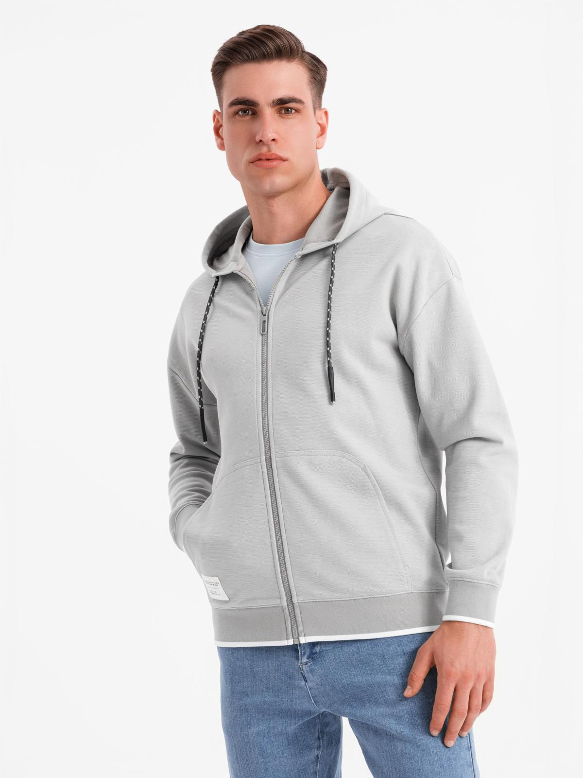 Ombre Men&#039;s softly structured hooded sweatshirt - grey
