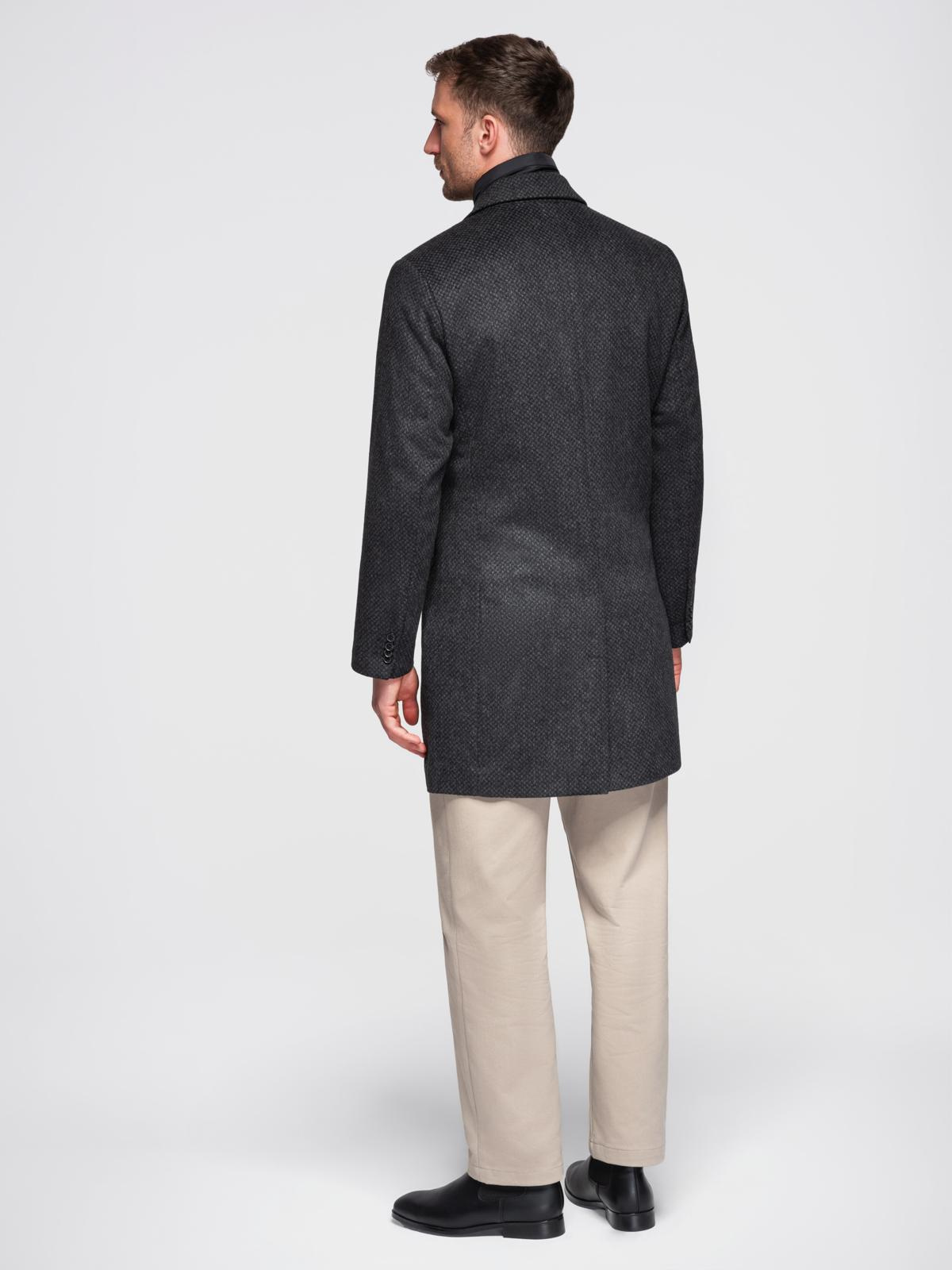 Ombre Unbuttoned men&#039;s wool blend coat - graphite