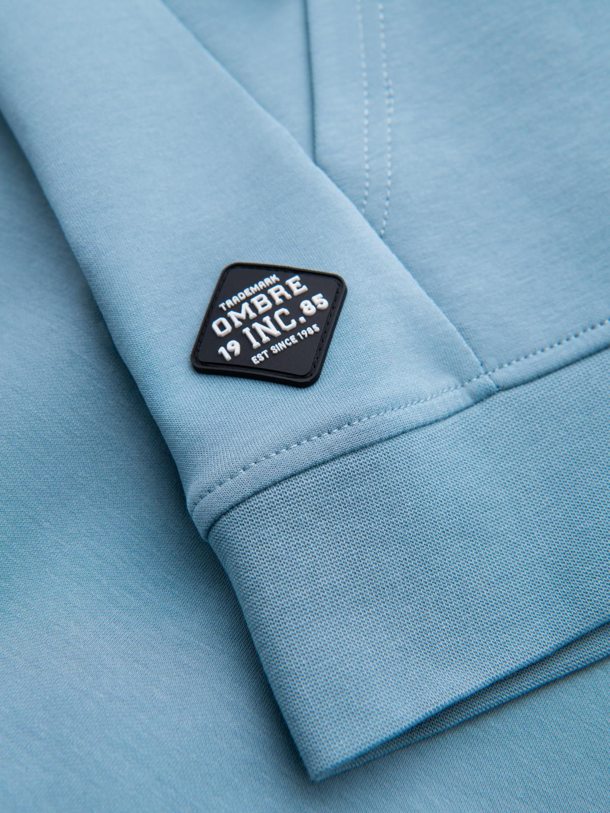 Ombre Unzipped hoodie sweatshirt in streetwear style - light blue