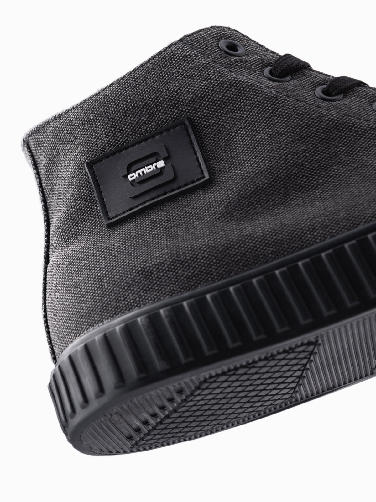 Ombre Men&#039;s high top canvas sneakers shoes - black