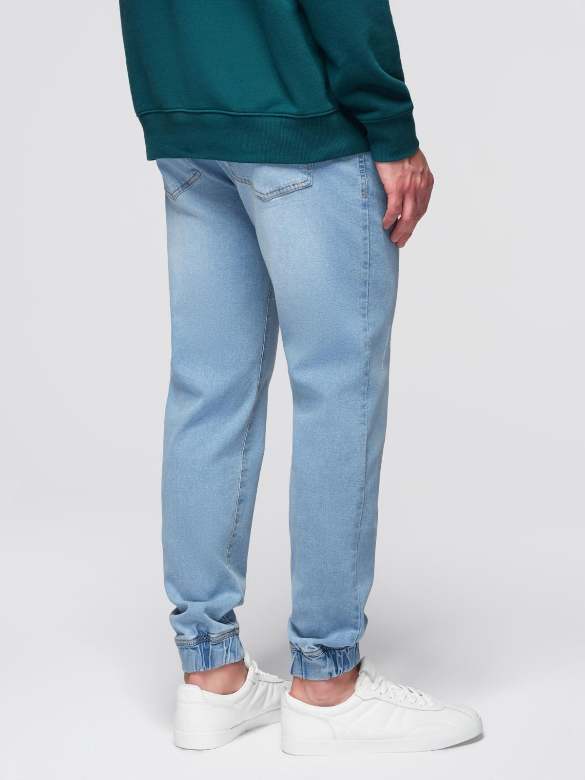 Ombre Men&#039;s denim JOGGERS pants with classic bandage - light blue