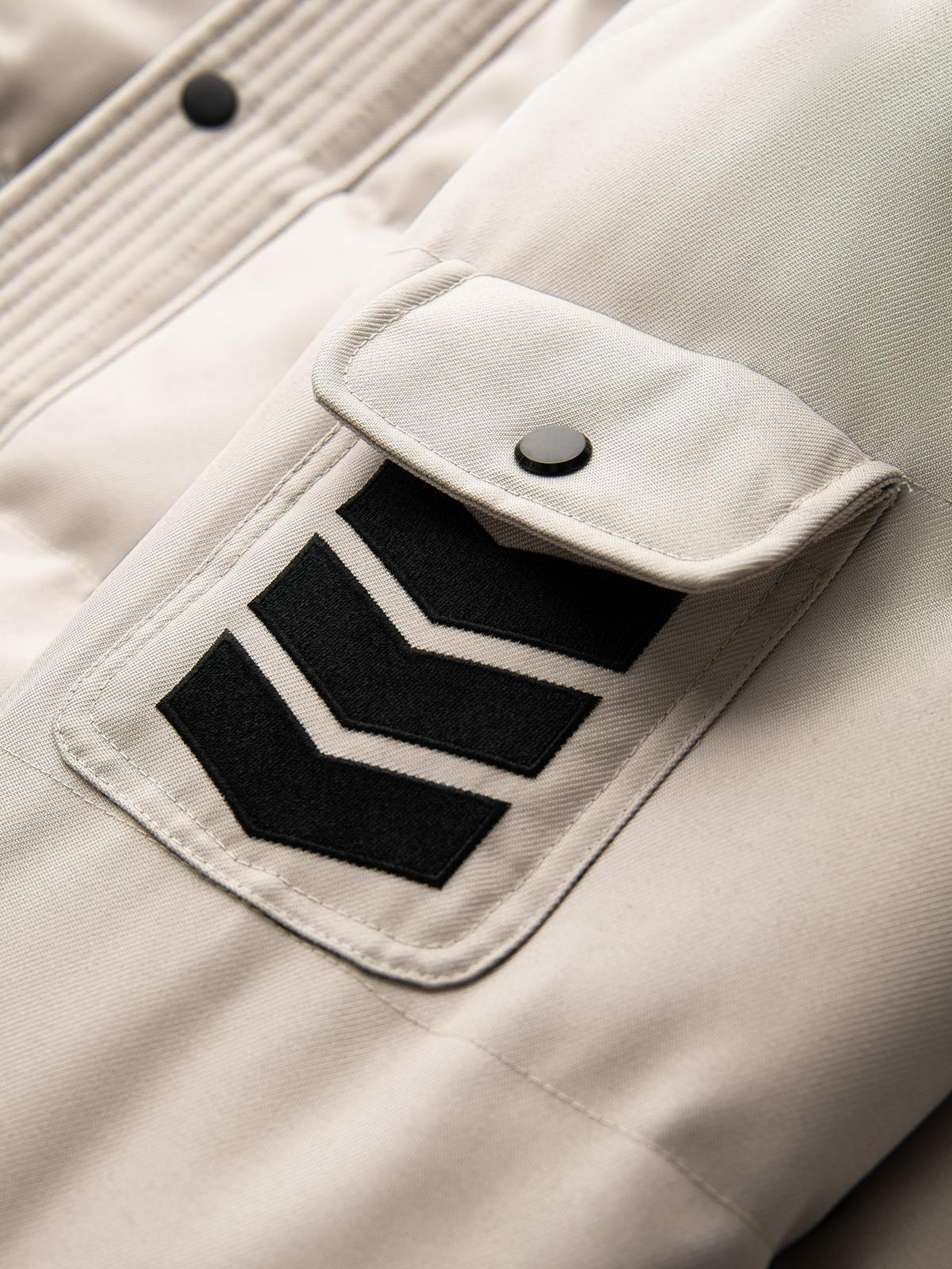 Ombre Men&#039;s long warm parka jacket with hood - beige