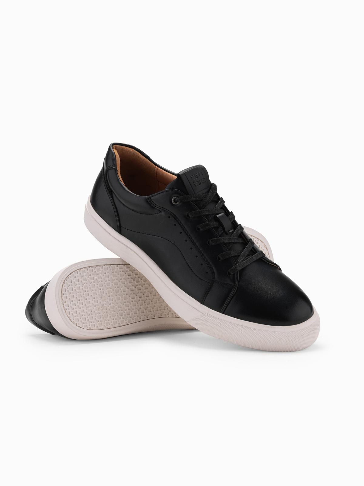 Ombre Men&#039;s eco leather sneakers shoes - black