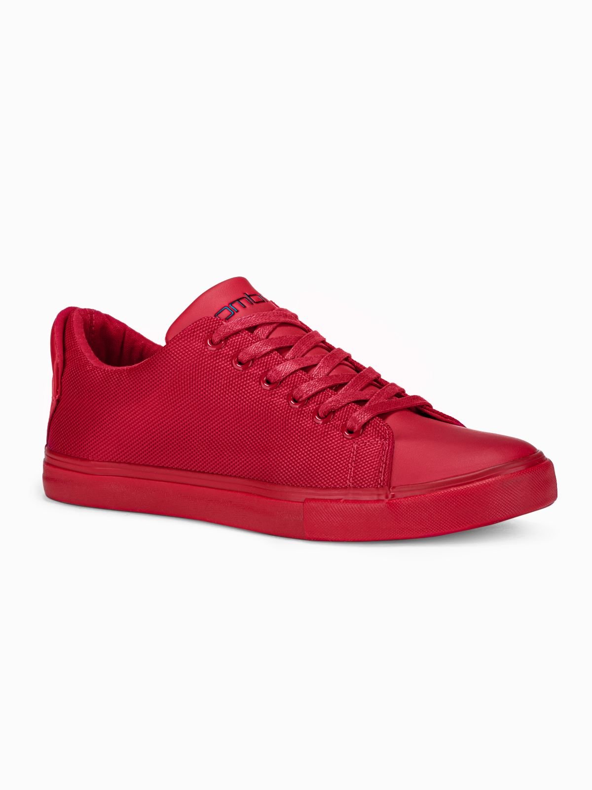 Levně Ombre BASIC men's shoes sneakers in combined materials - red