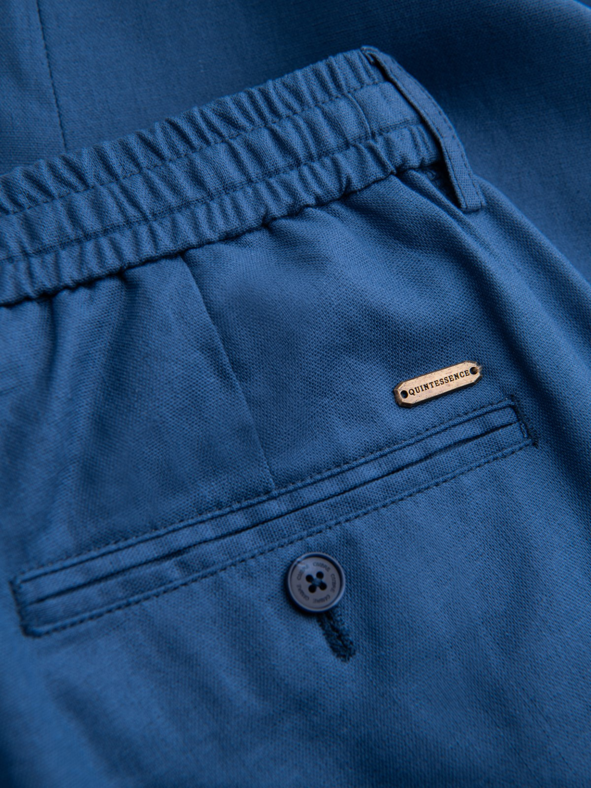 Ombre Men&#039;s linen blend chino roll-up pants - blue denim