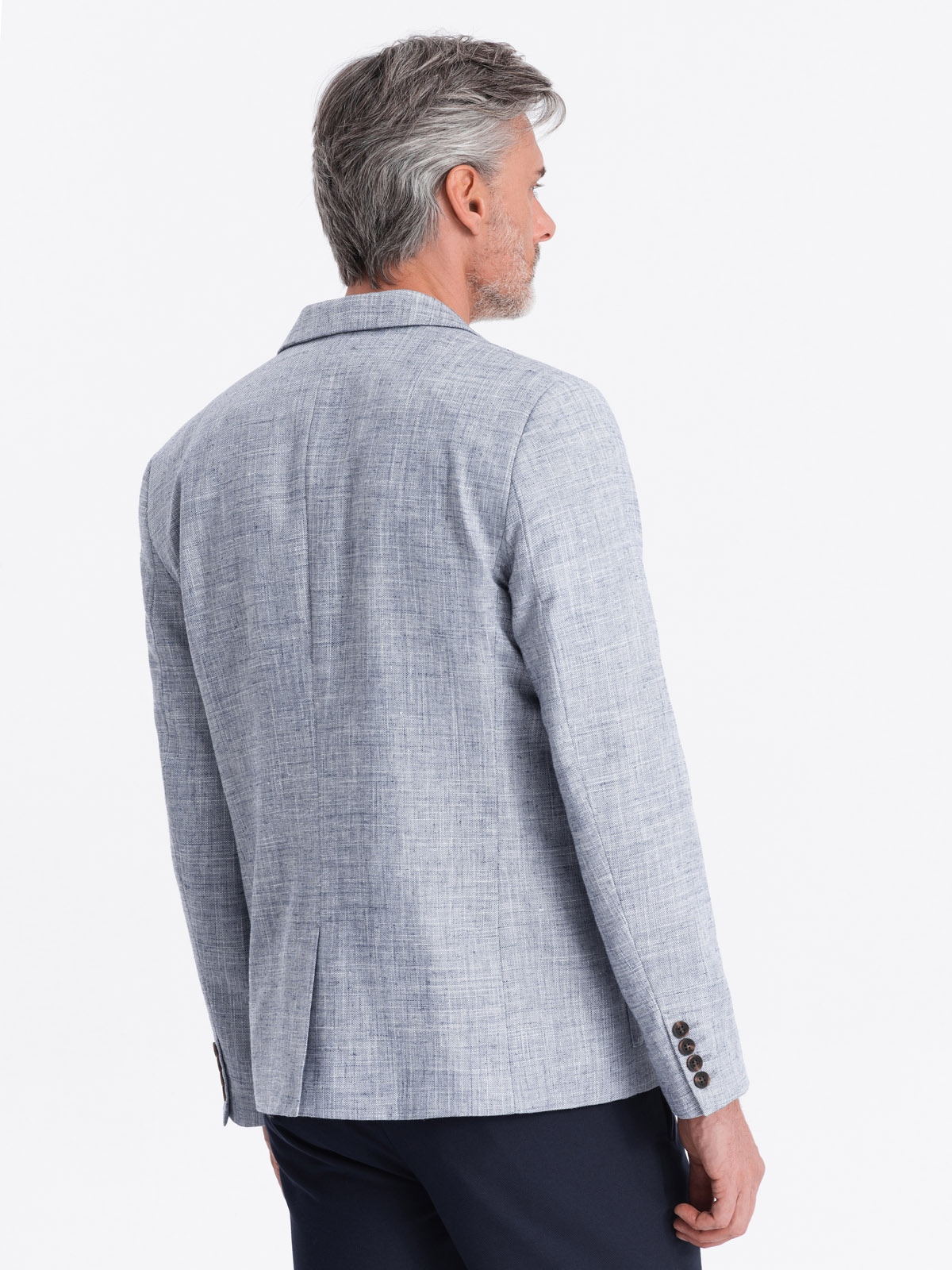 Ombre Men&#039;s REGULAR cut jacket with linen - light blue