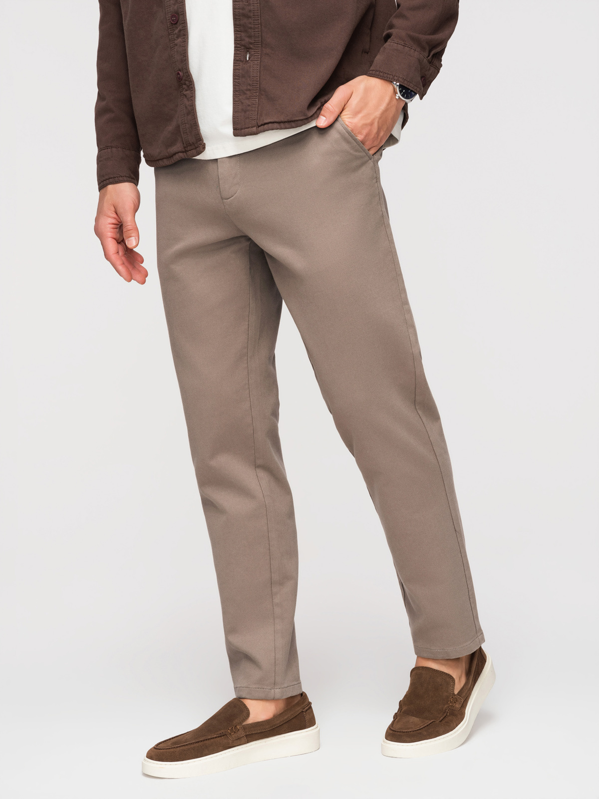 Ombre pánske SLIM FIT chino nohavice - sivé